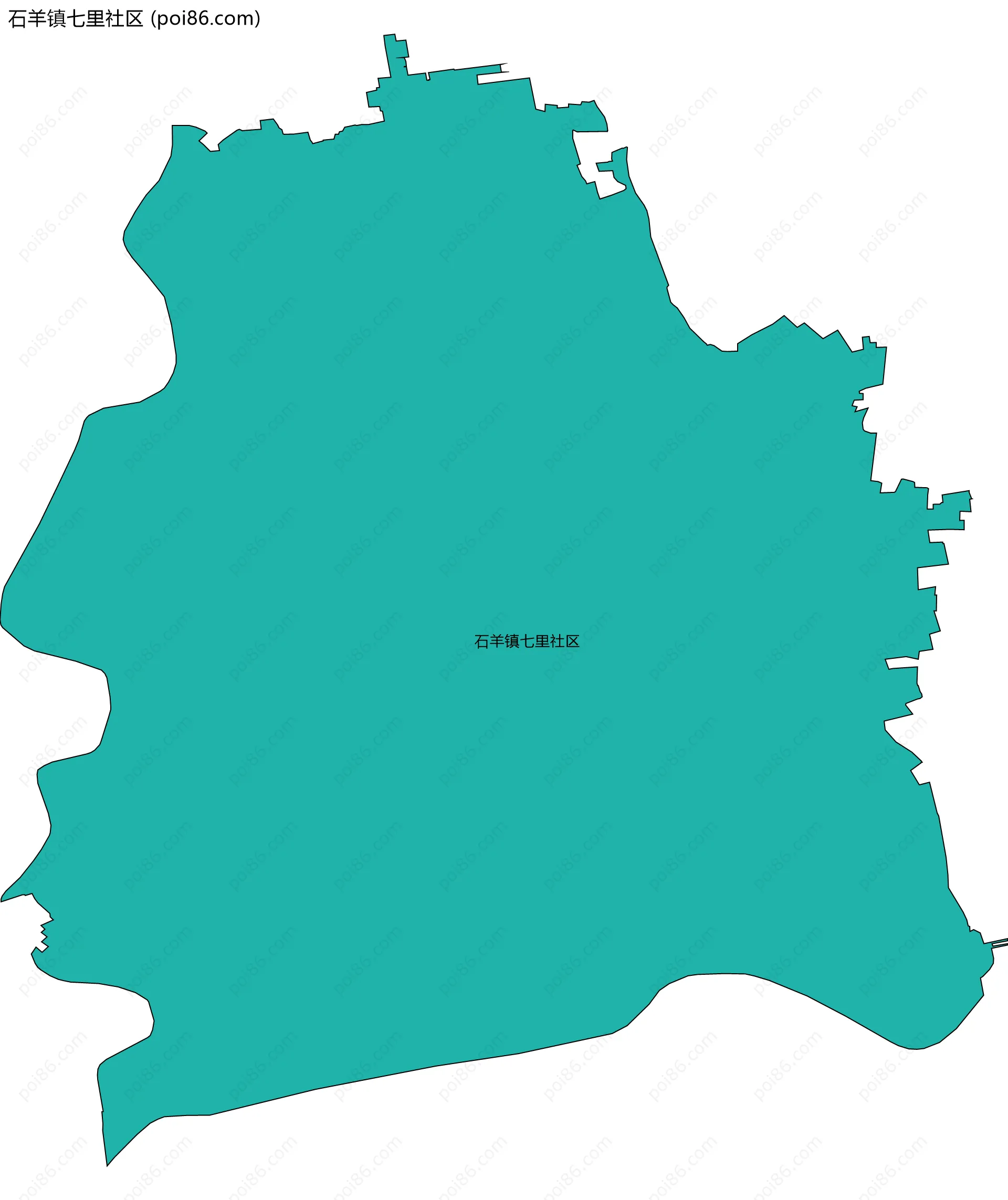 石羊镇七里社区边界地图
