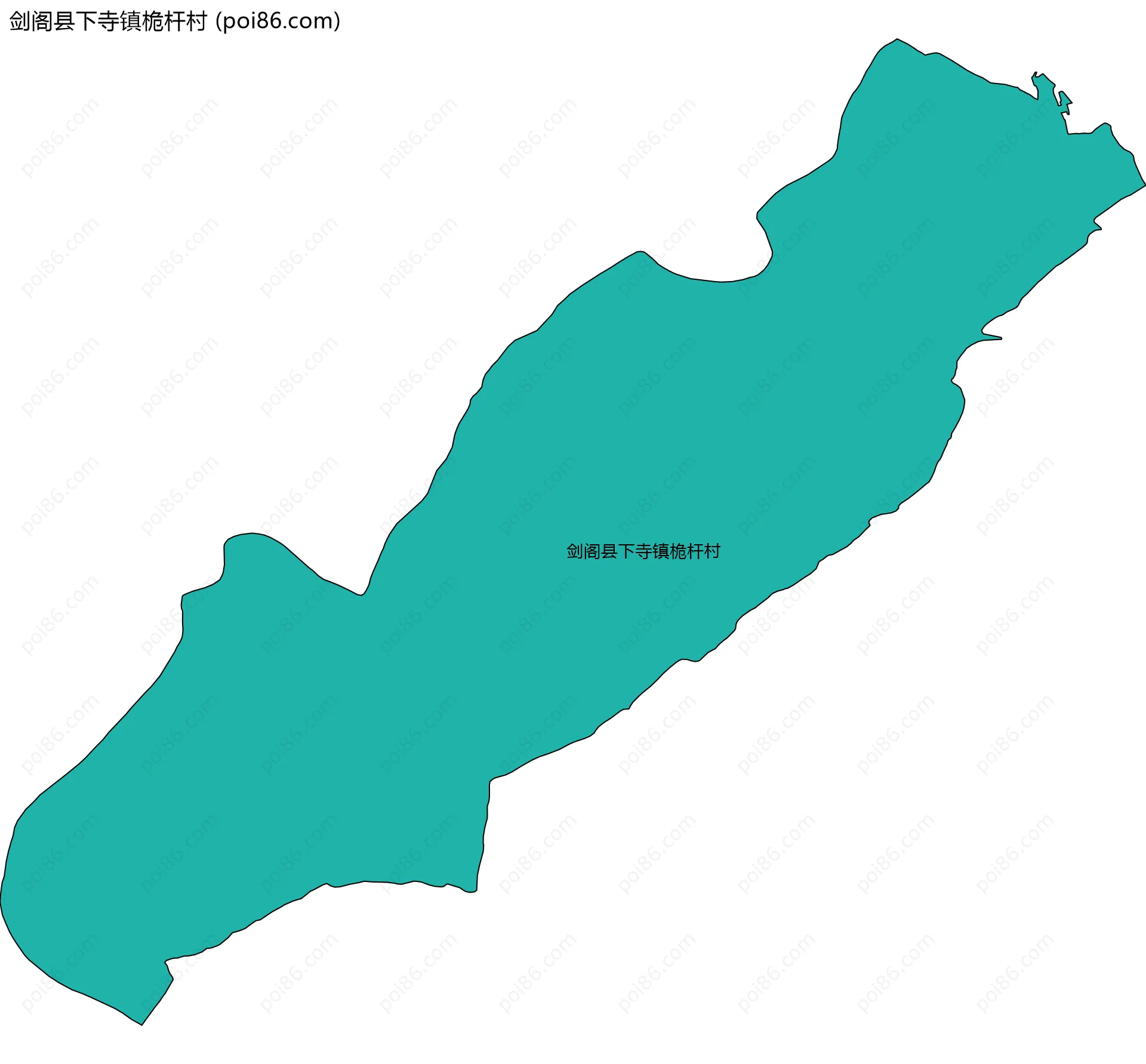 剑阁县下寺镇桅杆村边界地图