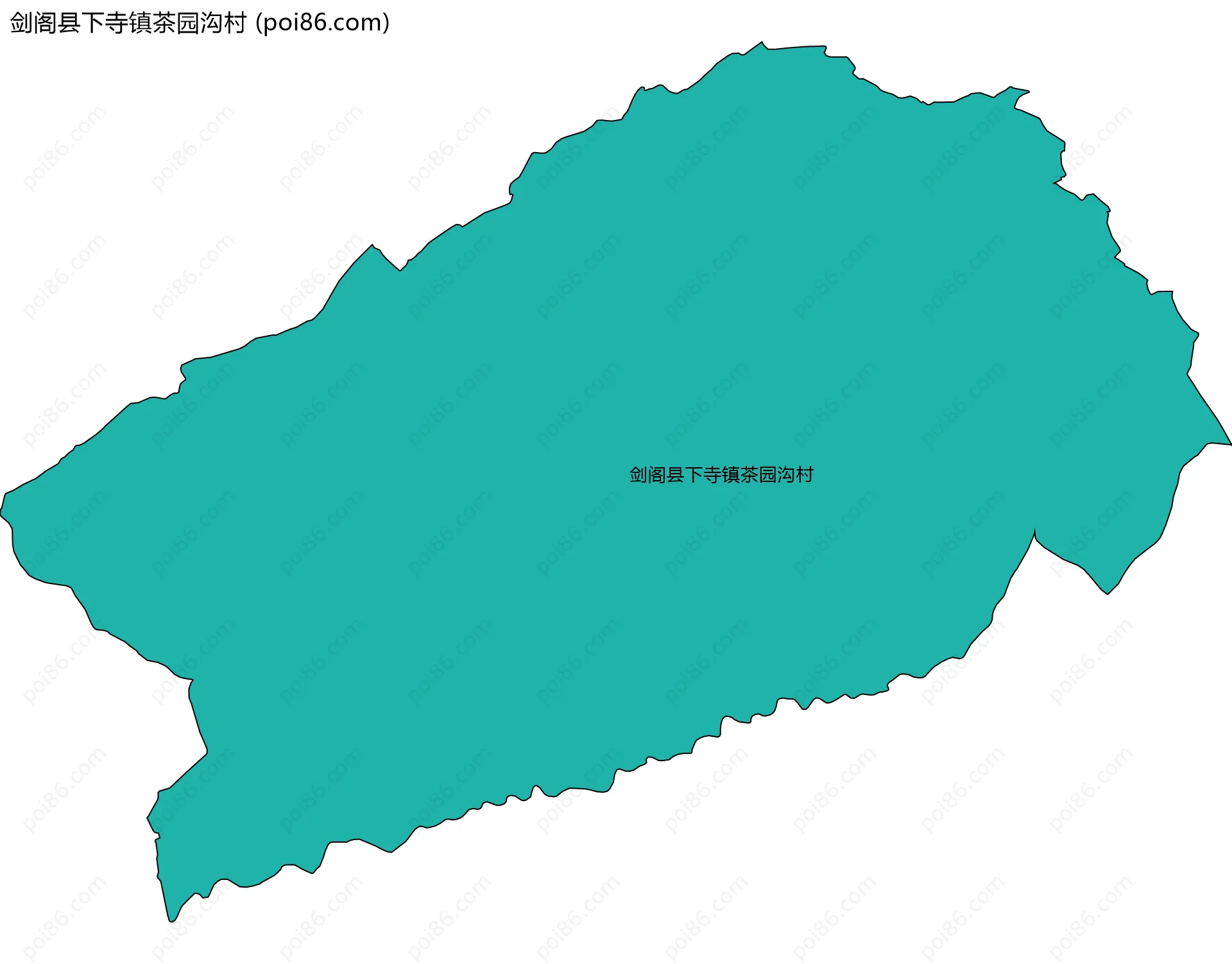 剑阁县下寺镇茶园沟村边界地图