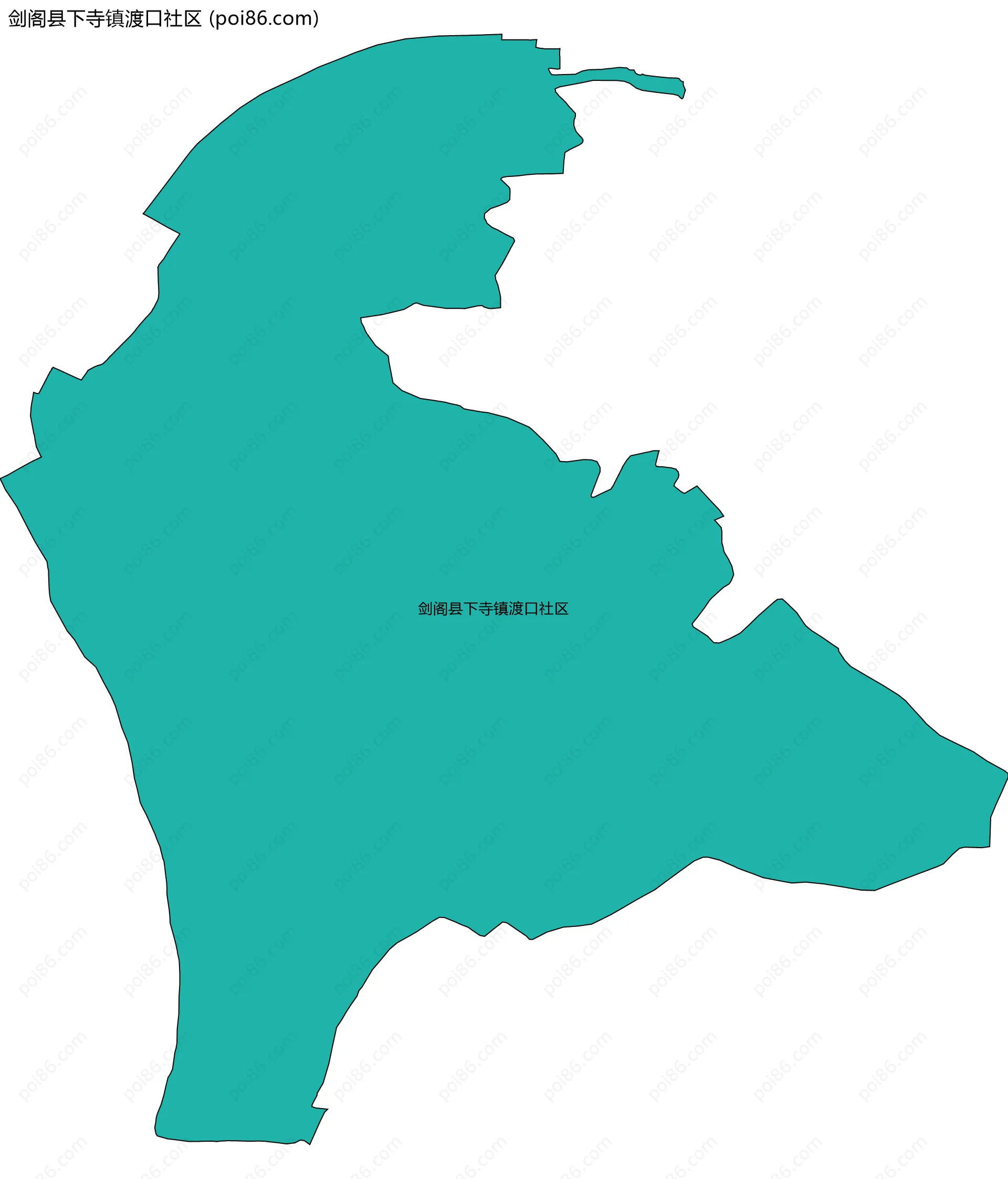 剑阁县下寺镇渡口社区边界地图