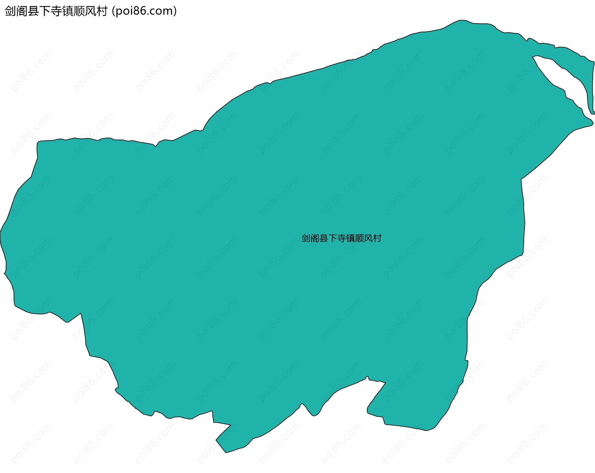 剑阁县下寺镇顺风村边界地图