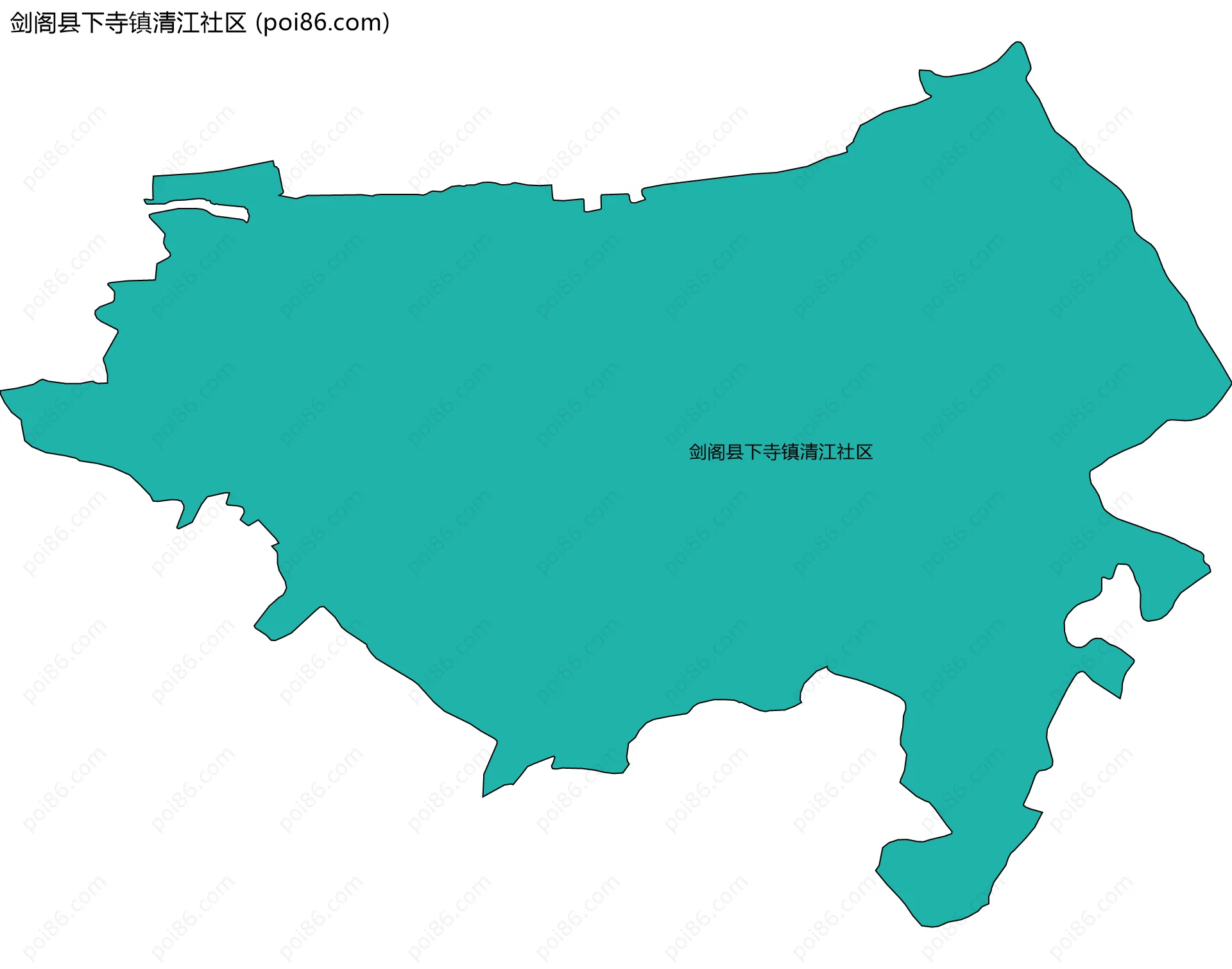 剑阁县下寺镇清江社区边界地图