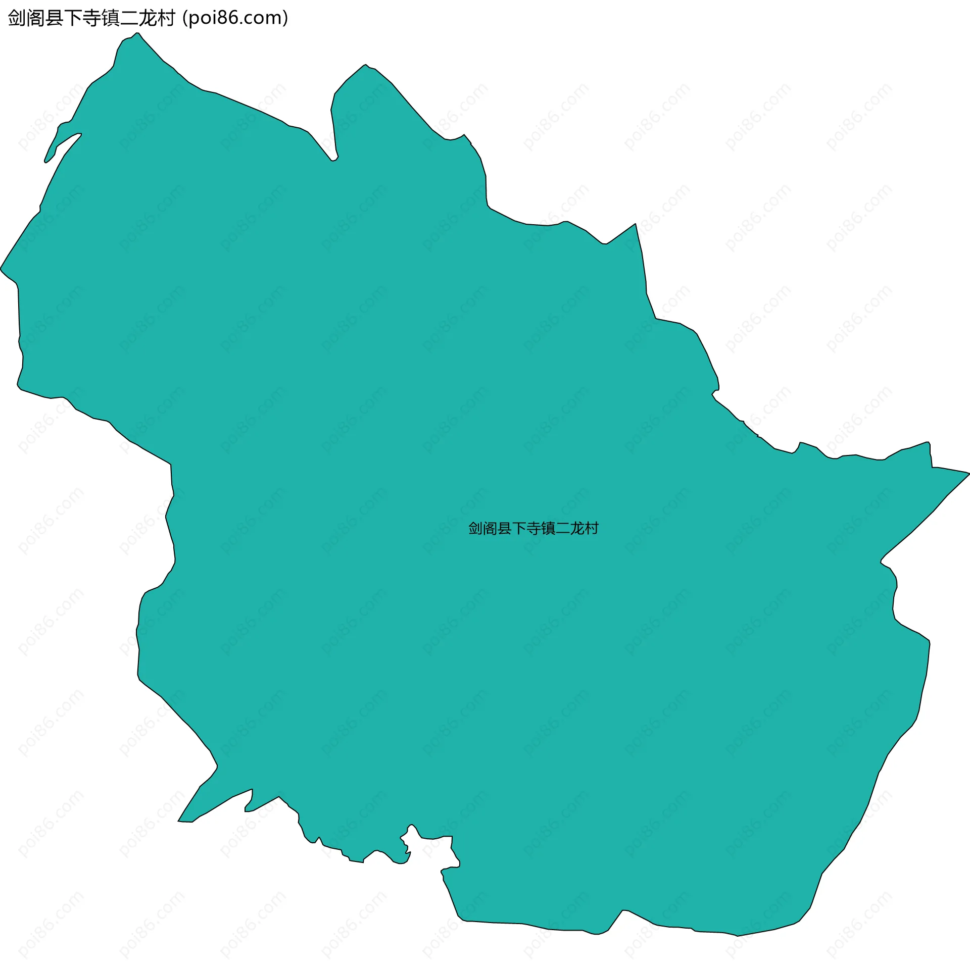 剑阁县下寺镇二龙村边界地图