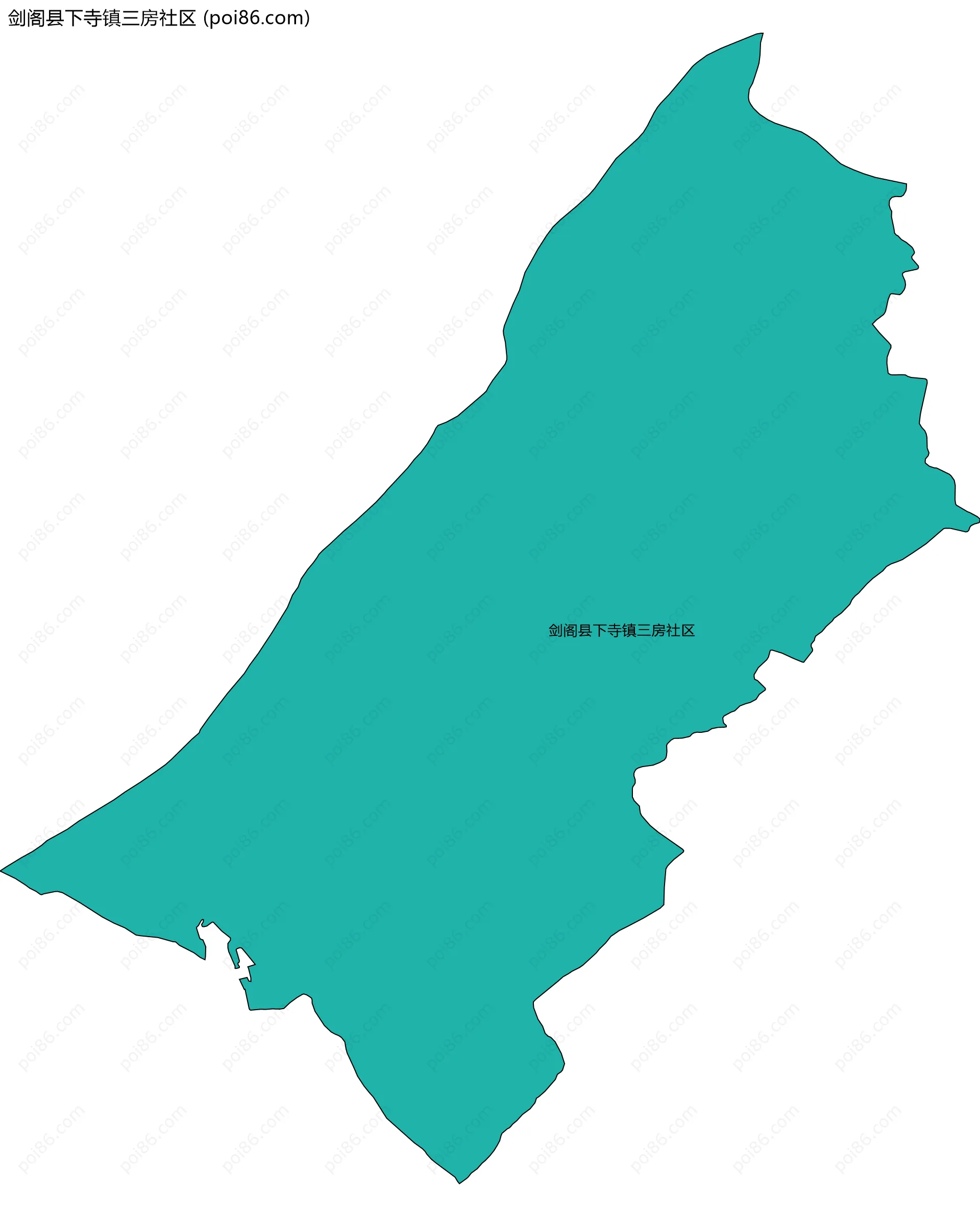 剑阁县下寺镇三房社区边界地图