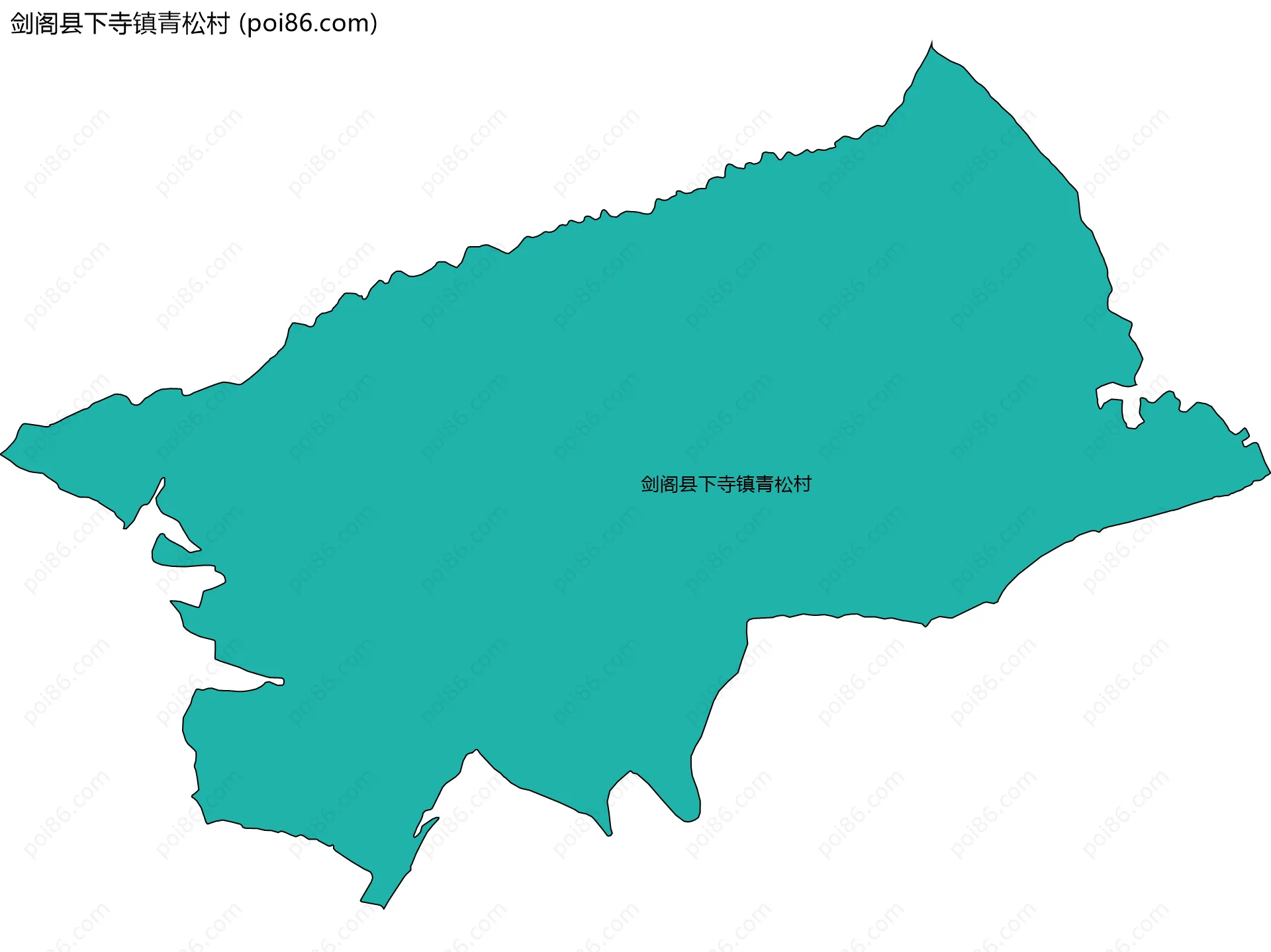 剑阁县下寺镇青松村边界地图