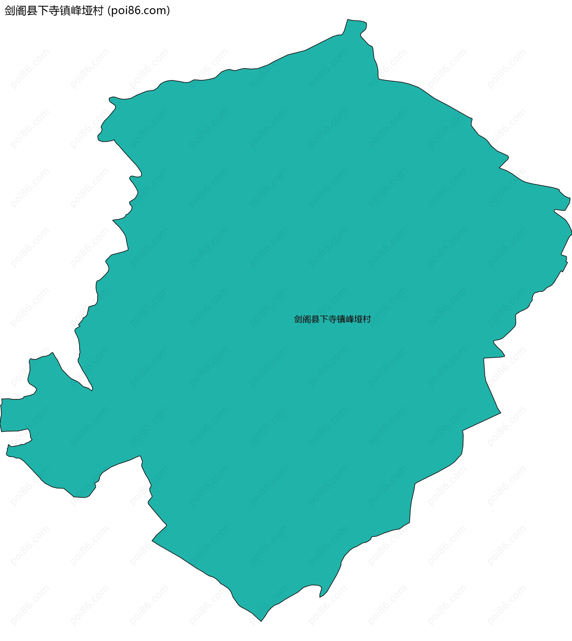 剑阁县下寺镇峰垭村边界地图