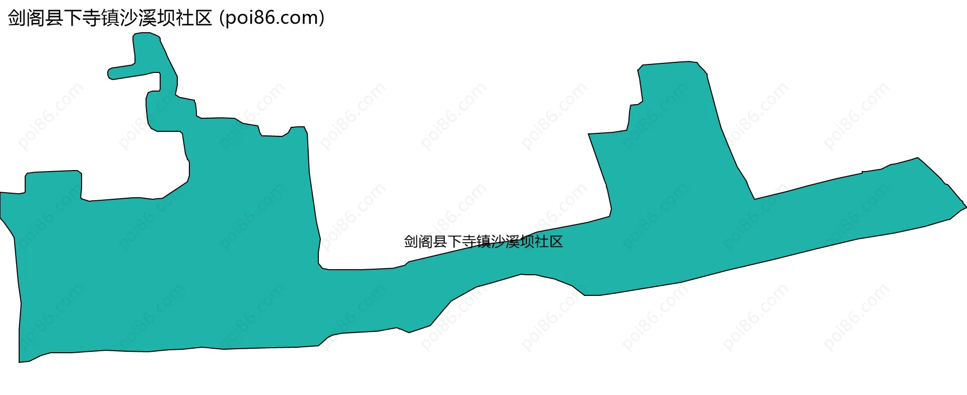 剑阁县下寺镇沙溪坝社区边界地图