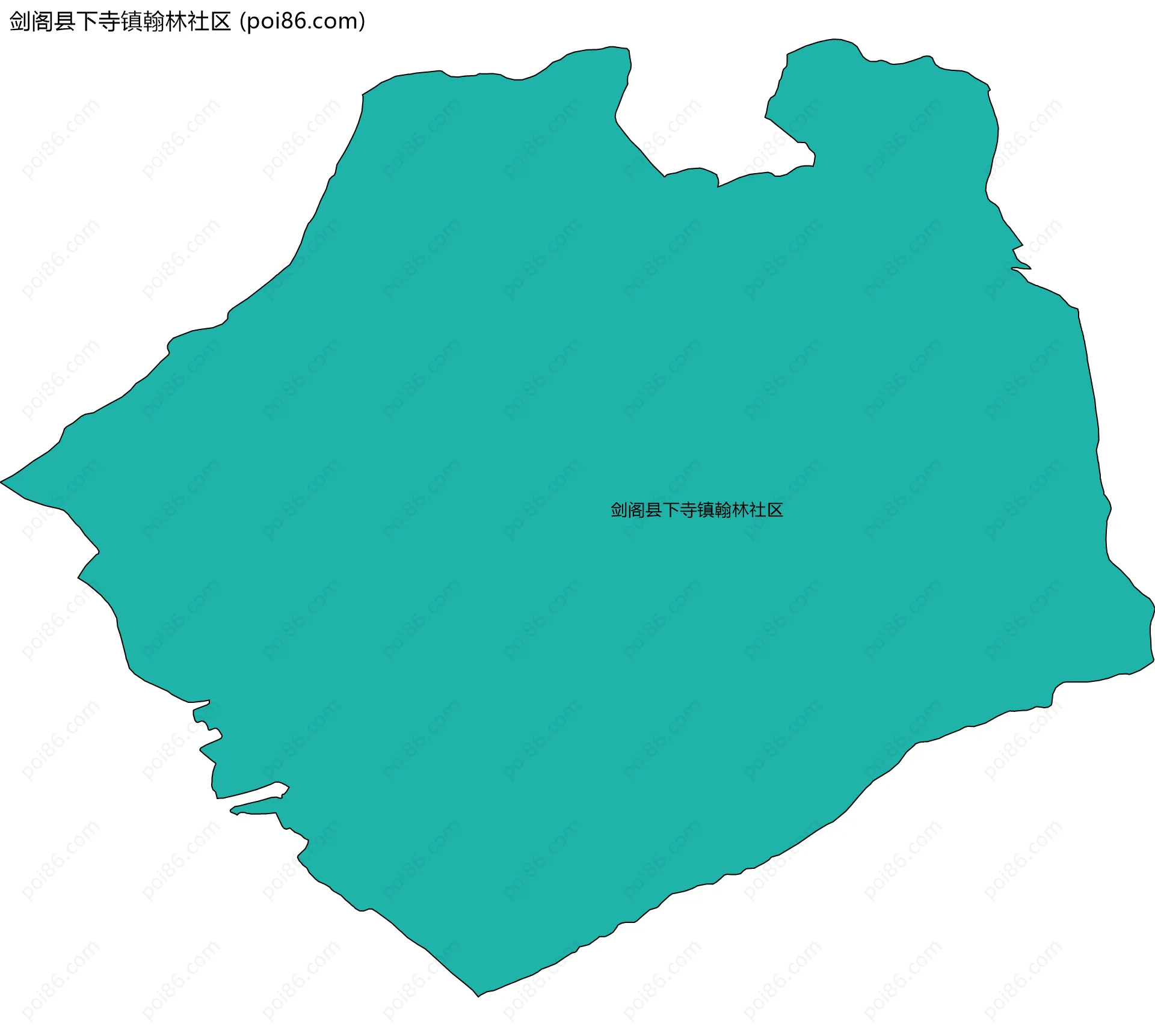 剑阁县下寺镇翰林社区边界地图