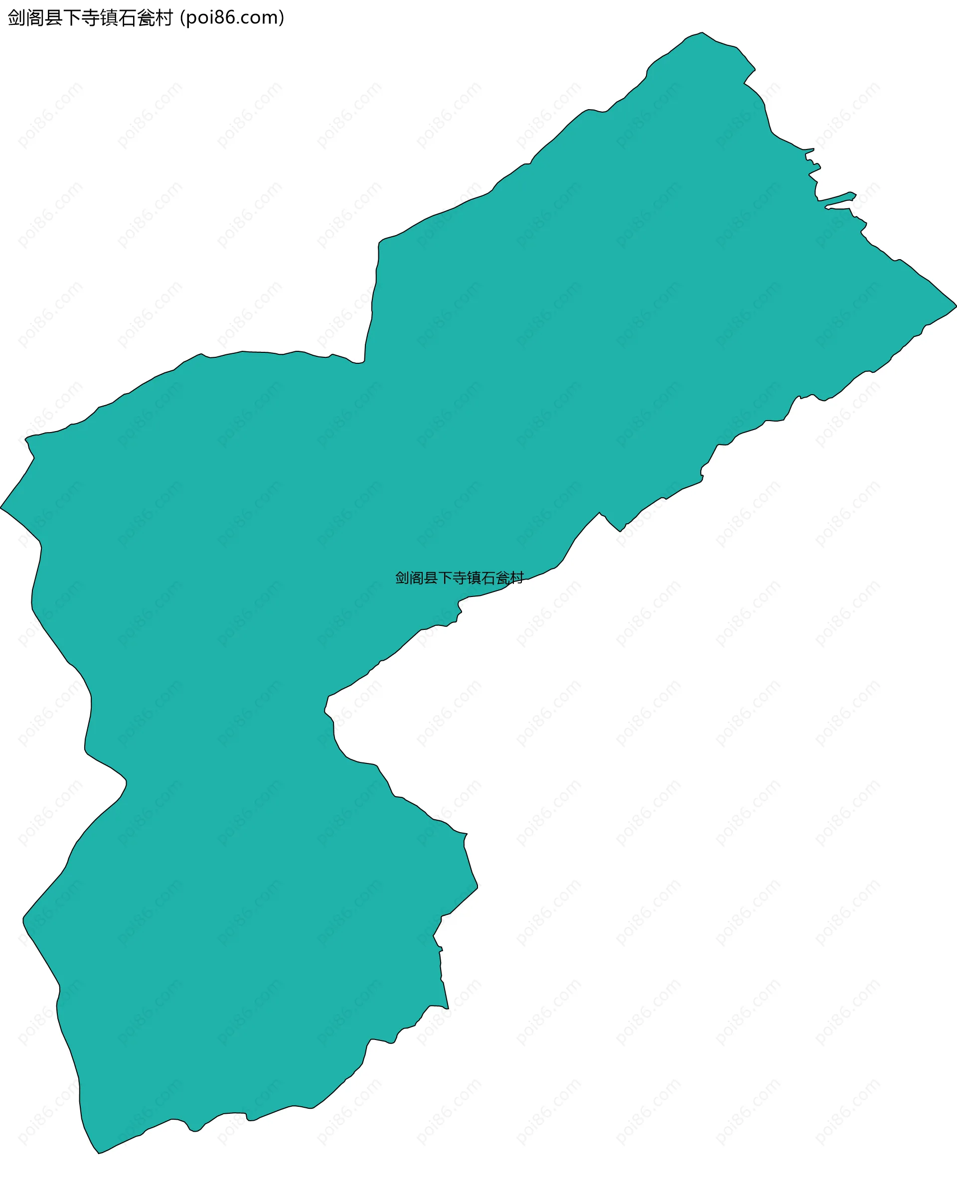 剑阁县下寺镇石瓮村边界地图