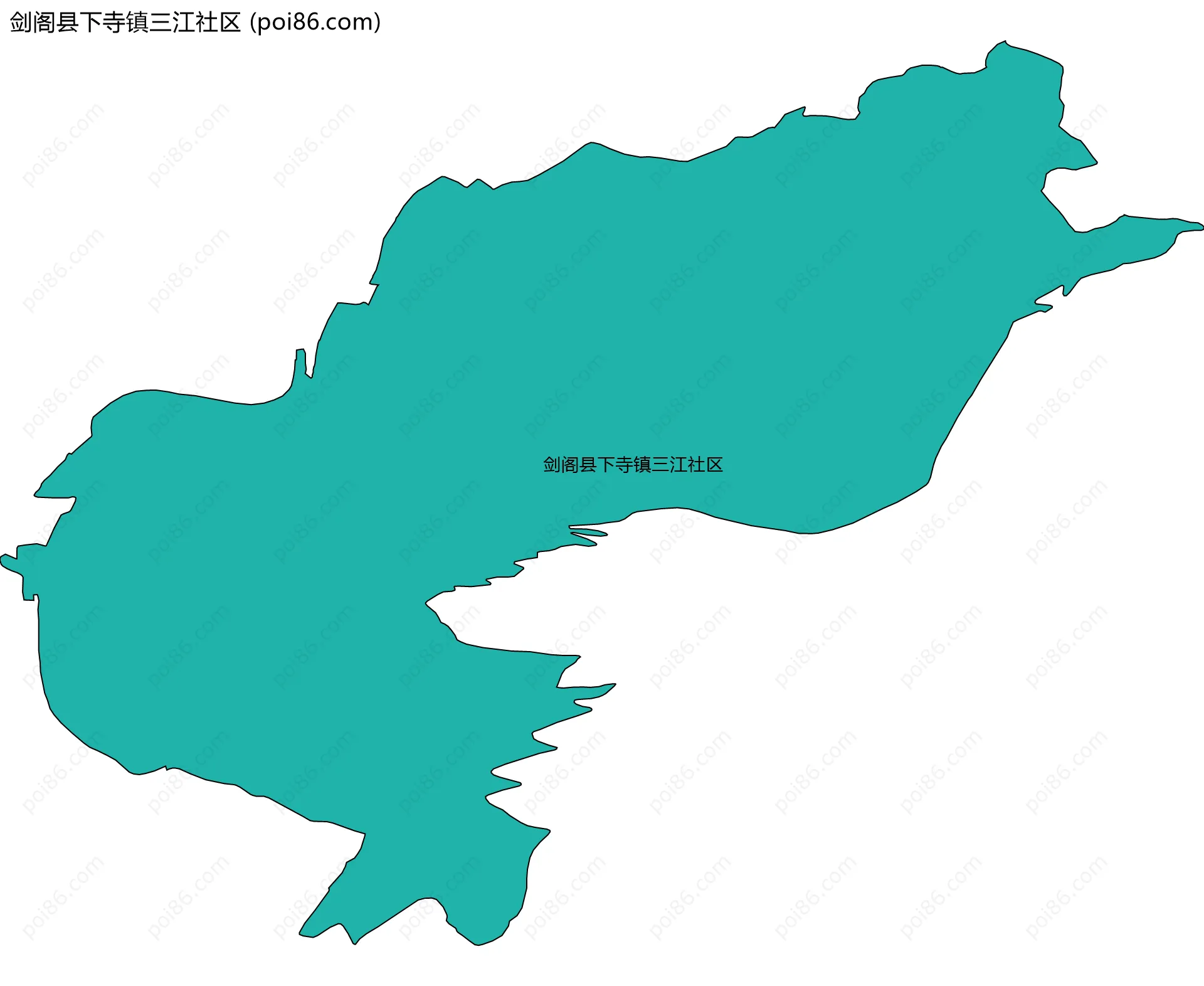 剑阁县下寺镇三江社区边界地图