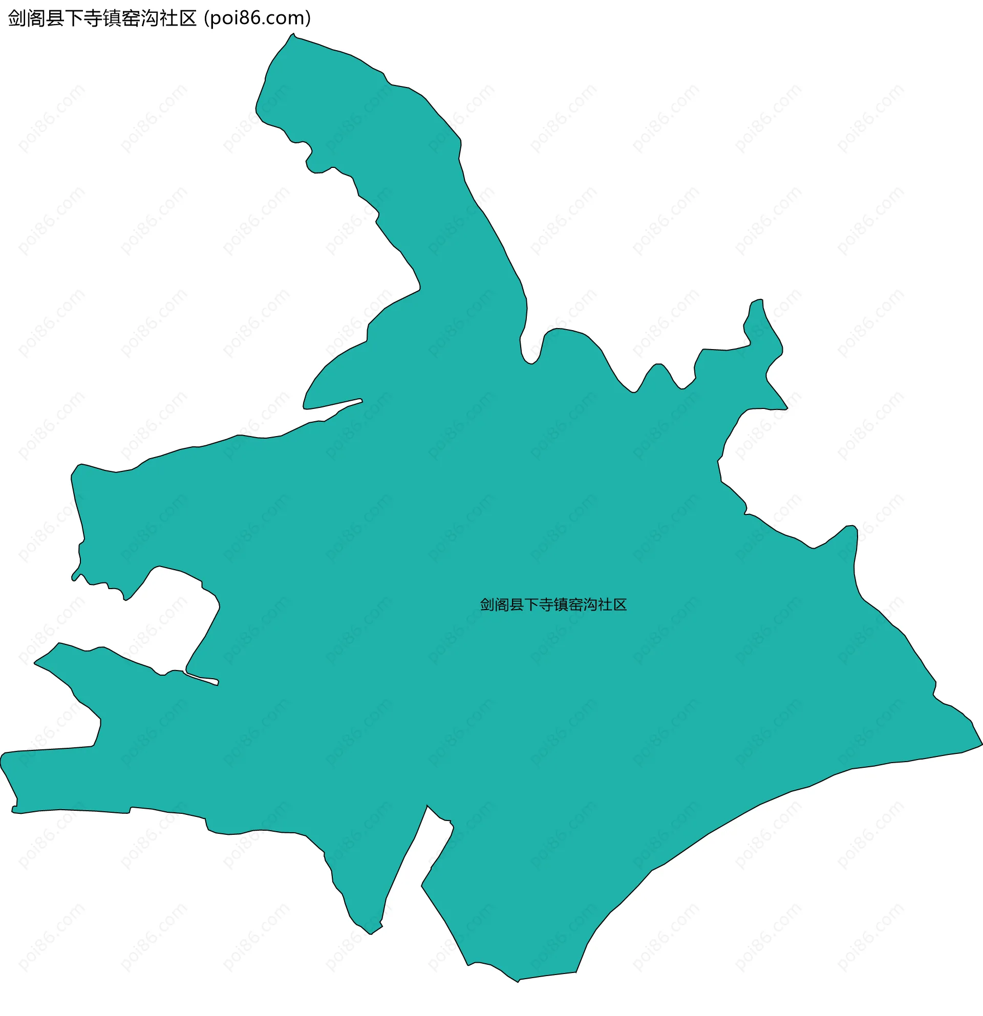 剑阁县下寺镇窑沟社区边界地图