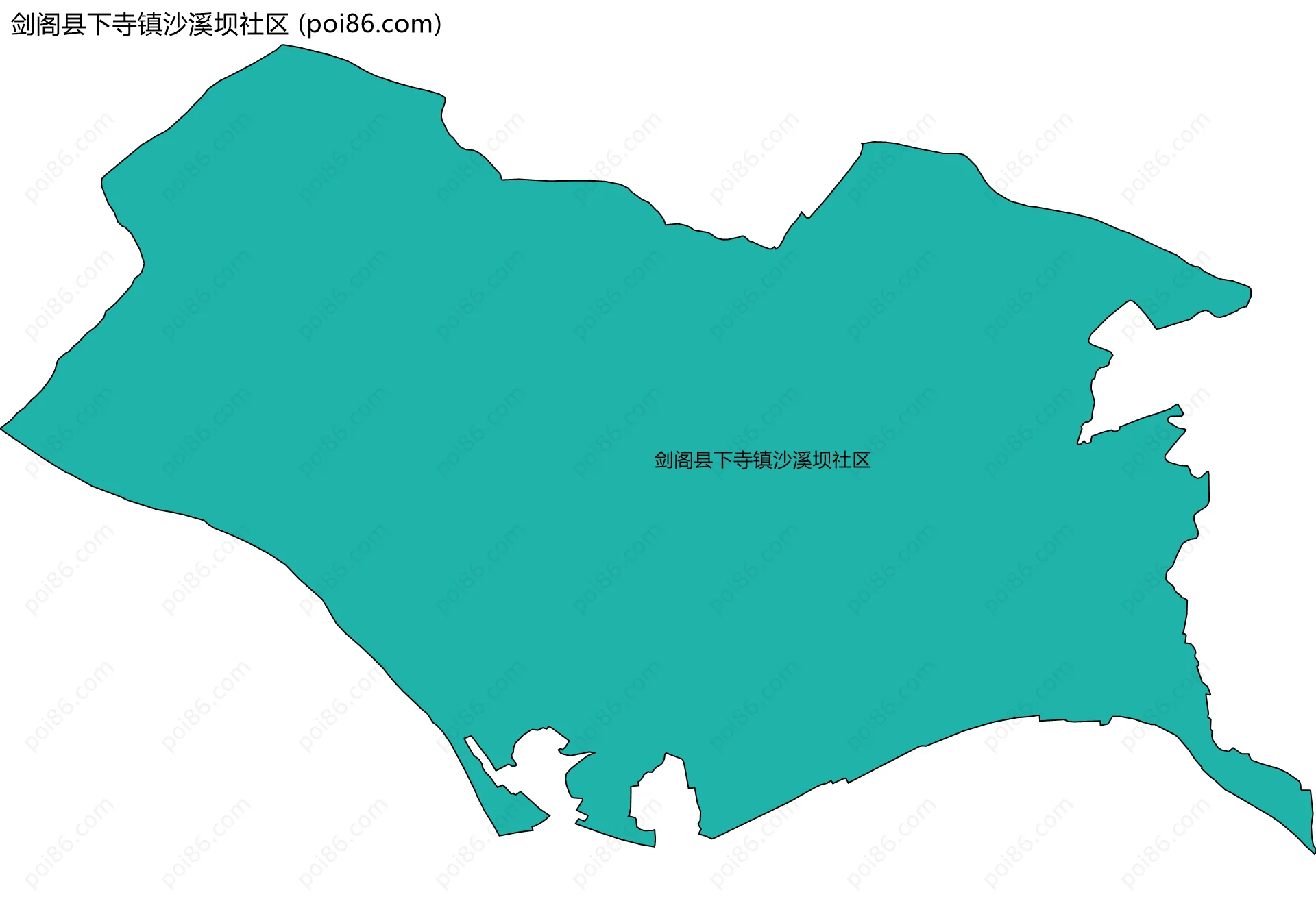 剑阁县下寺镇沙溪坝社区边界地图