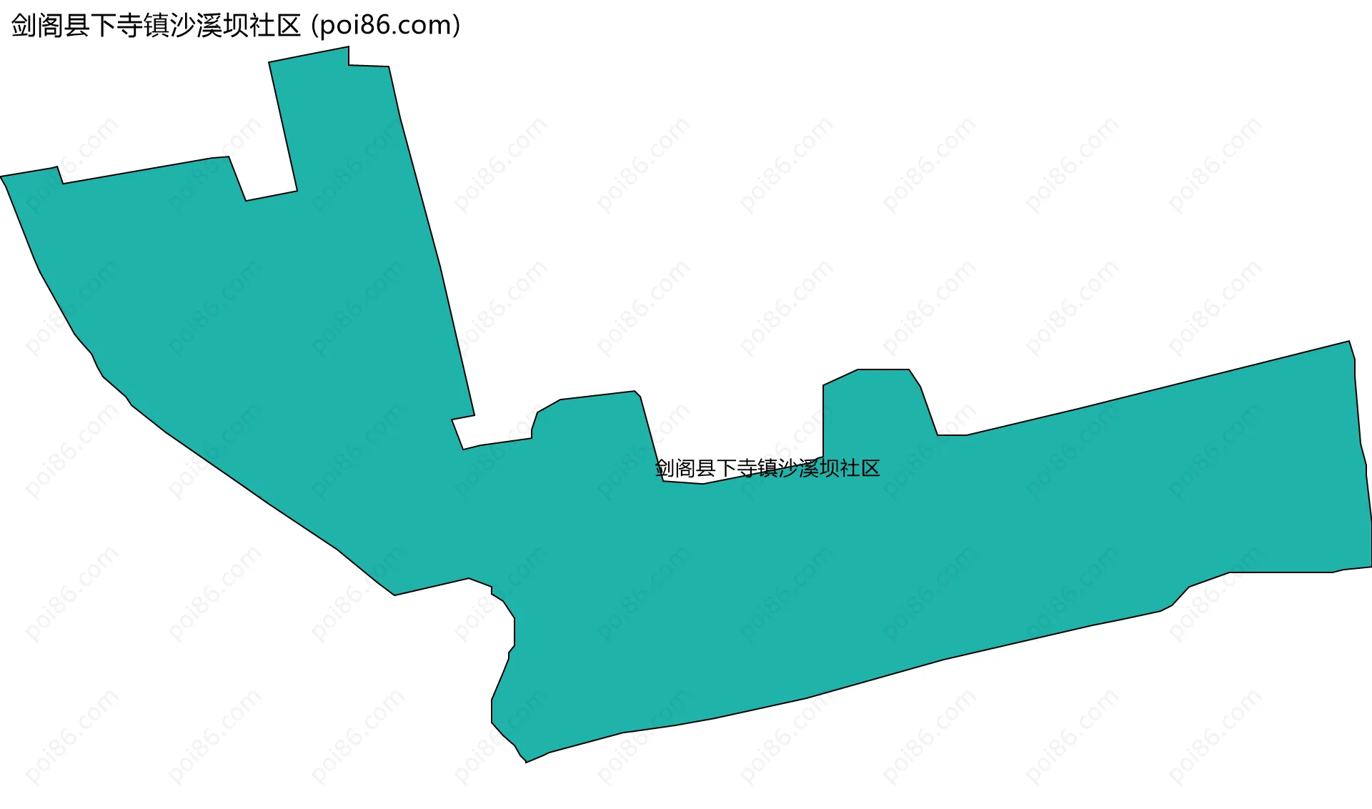 剑阁县下寺镇沙溪坝社区边界地图