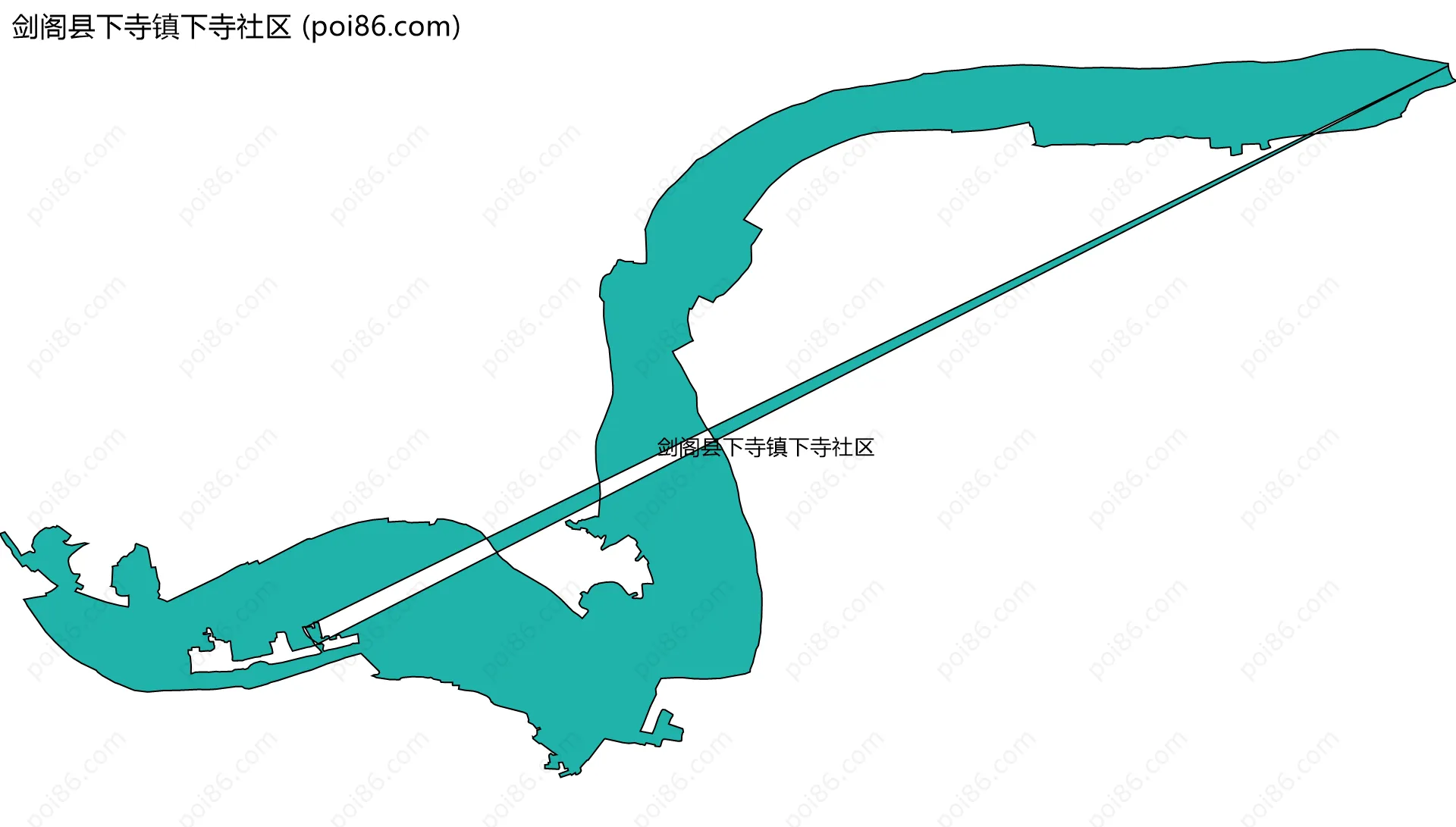 剑阁县下寺镇下寺社区边界地图