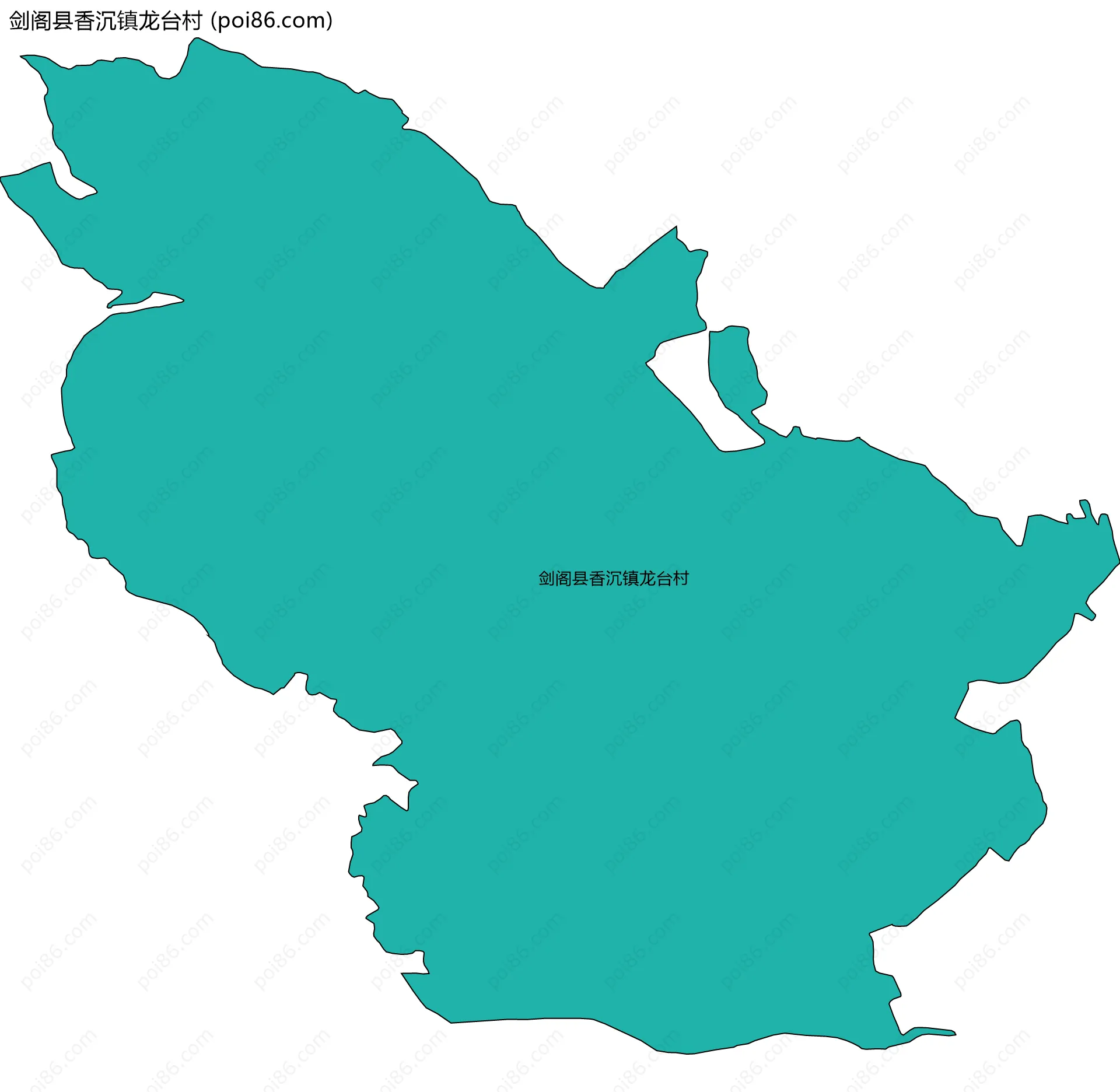 剑阁县香沉镇龙台村边界地图