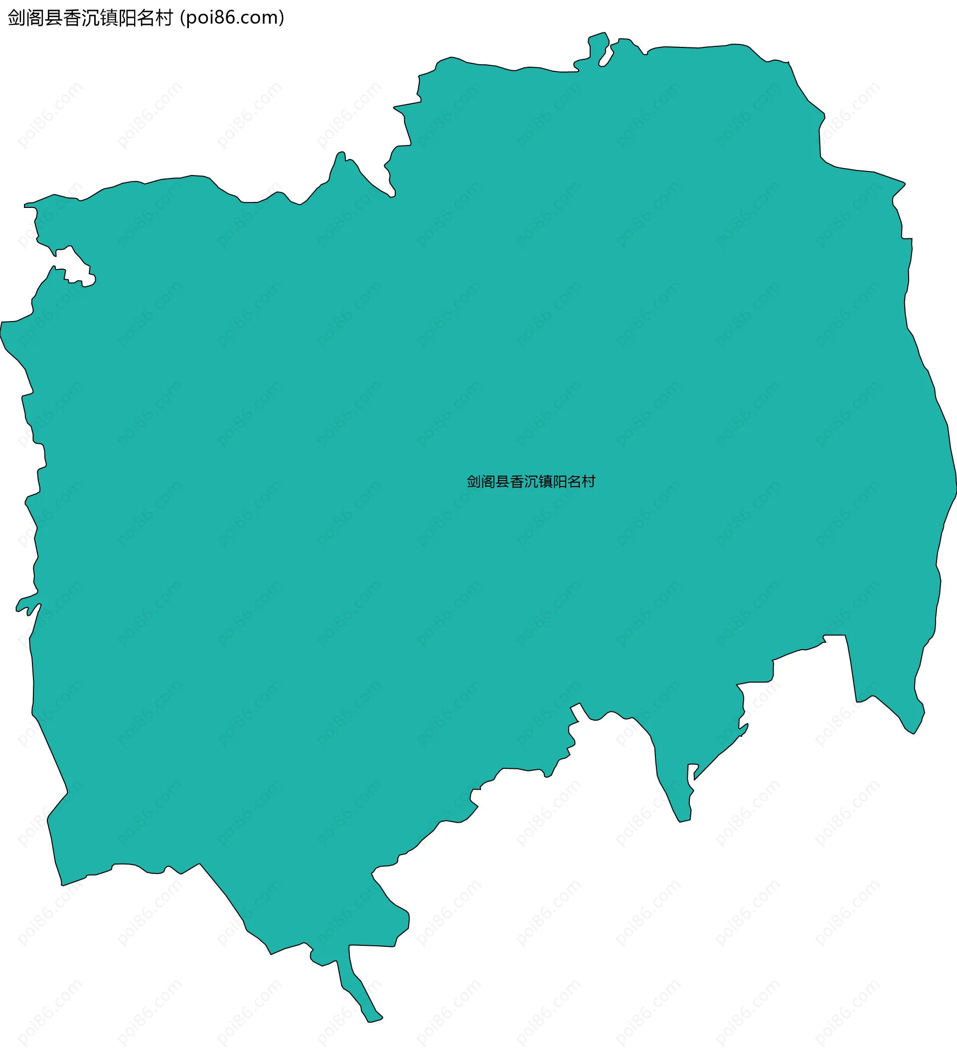 剑阁县香沉镇阳名村边界地图