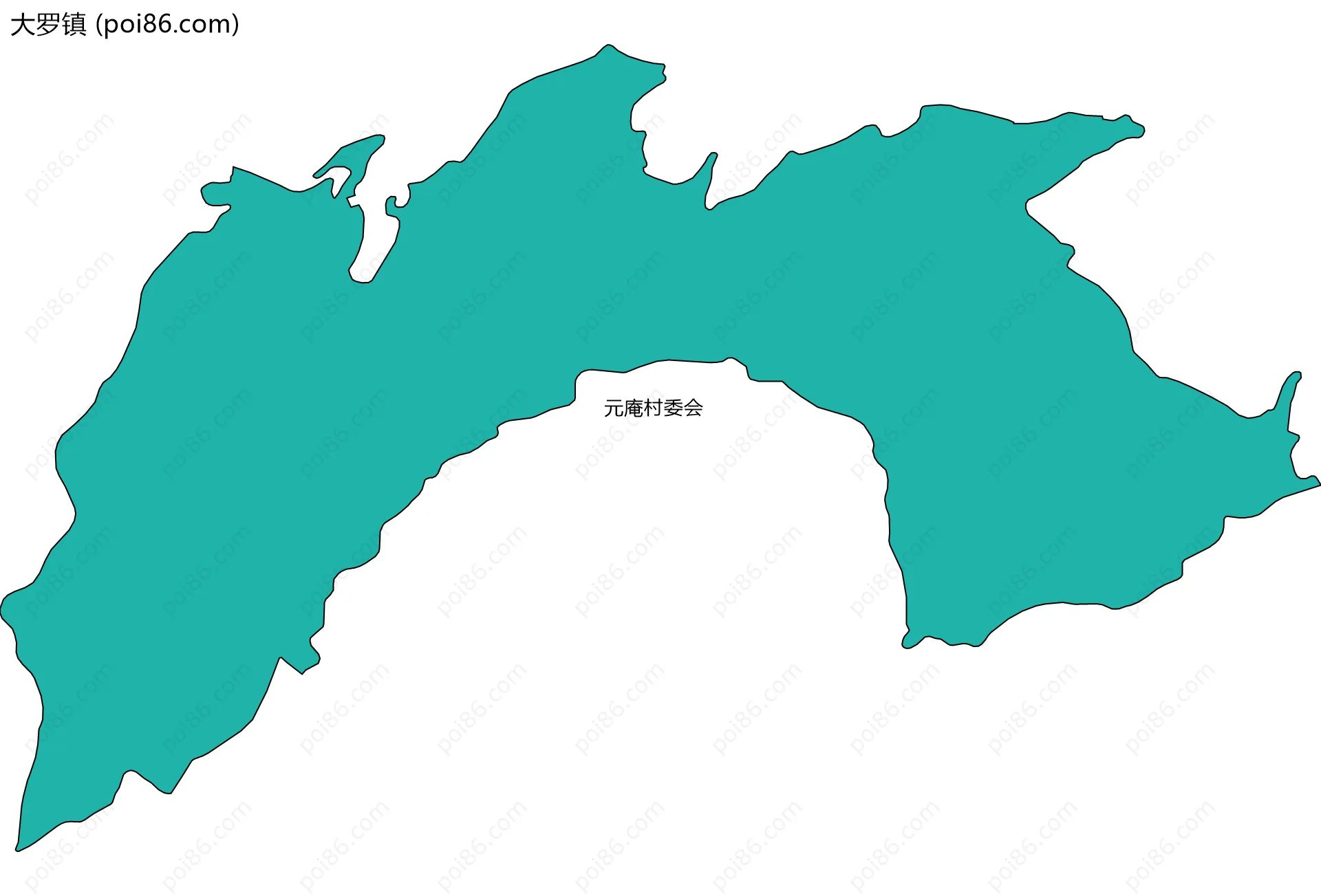 大罗镇边界地图(五级行政区划)