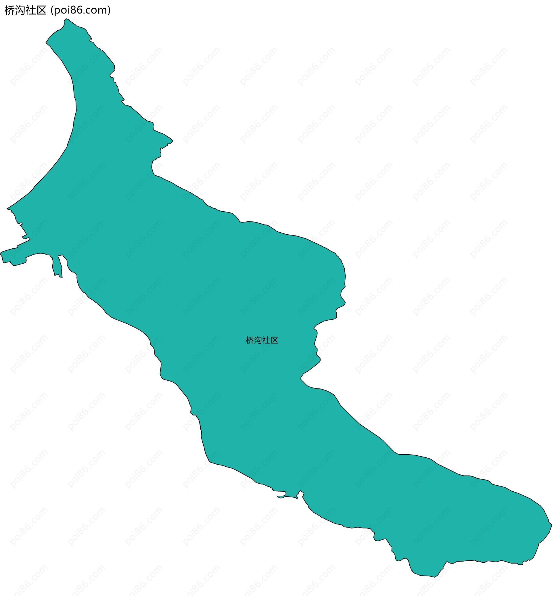 桥沟社区边界地图