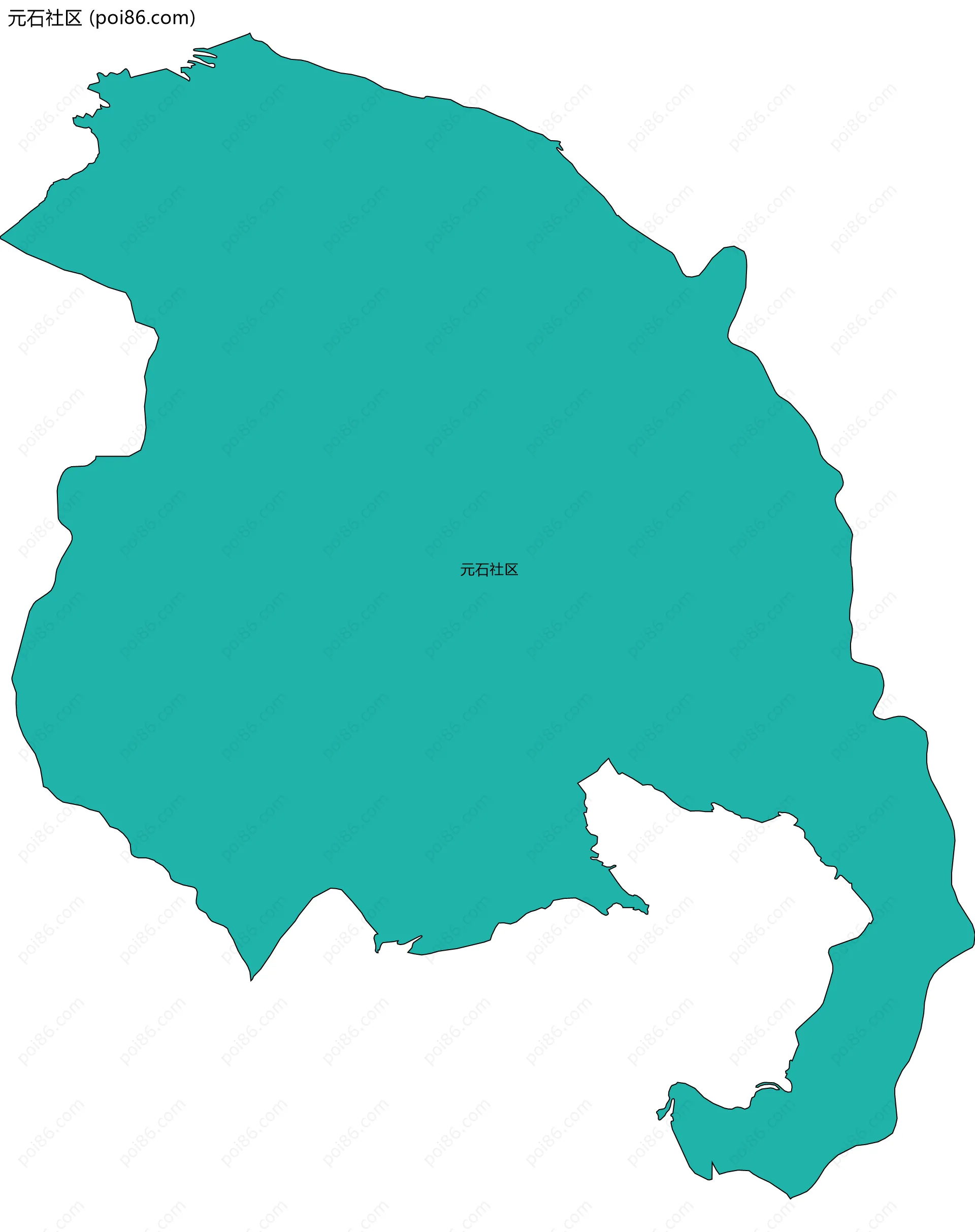 元石社区边界地图