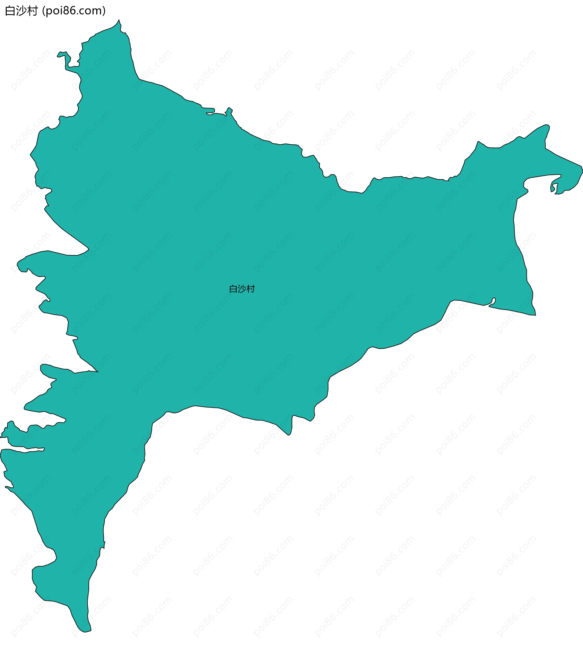 白沙村边界地图