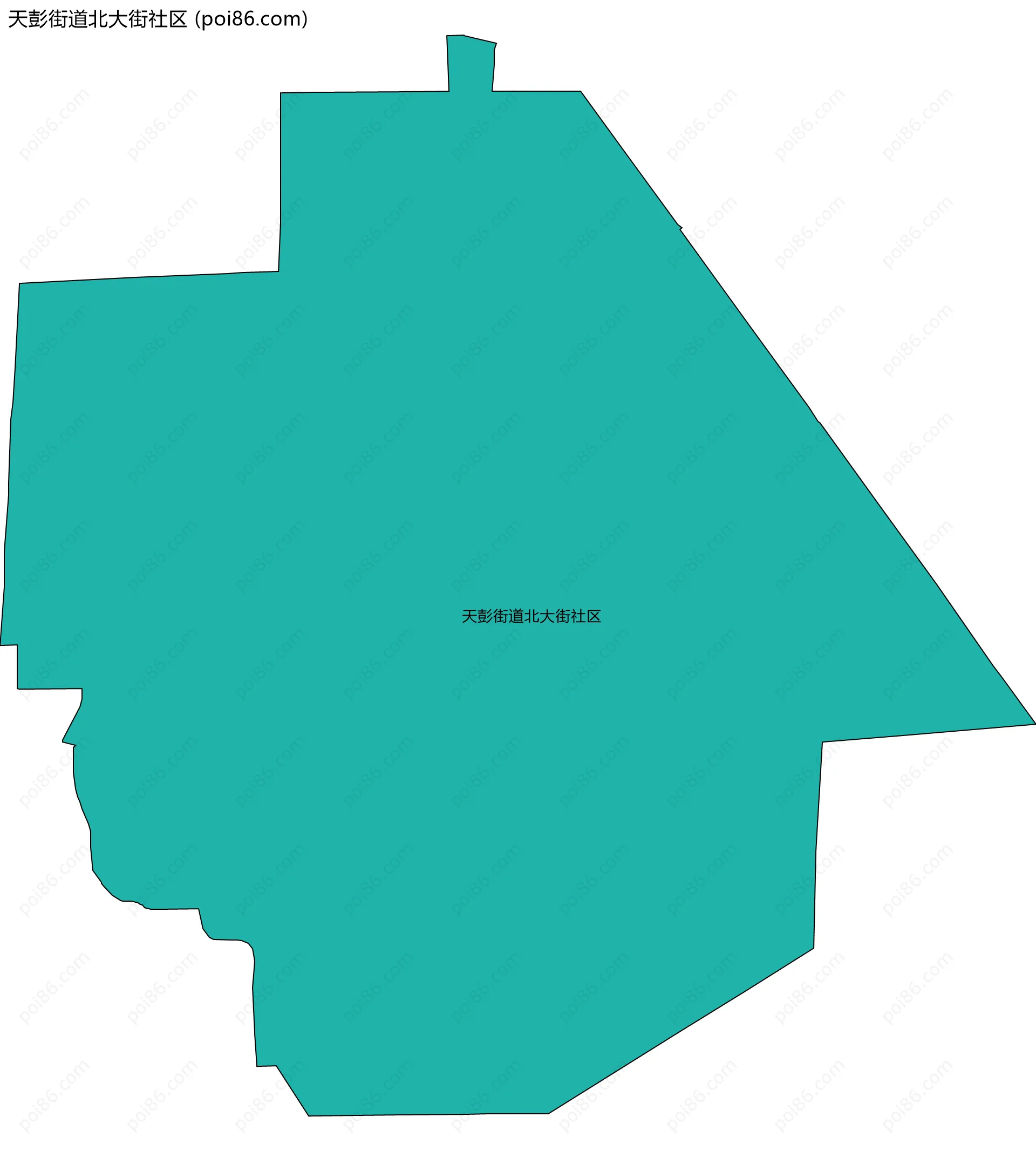 天彭街道北大街社区边界地图