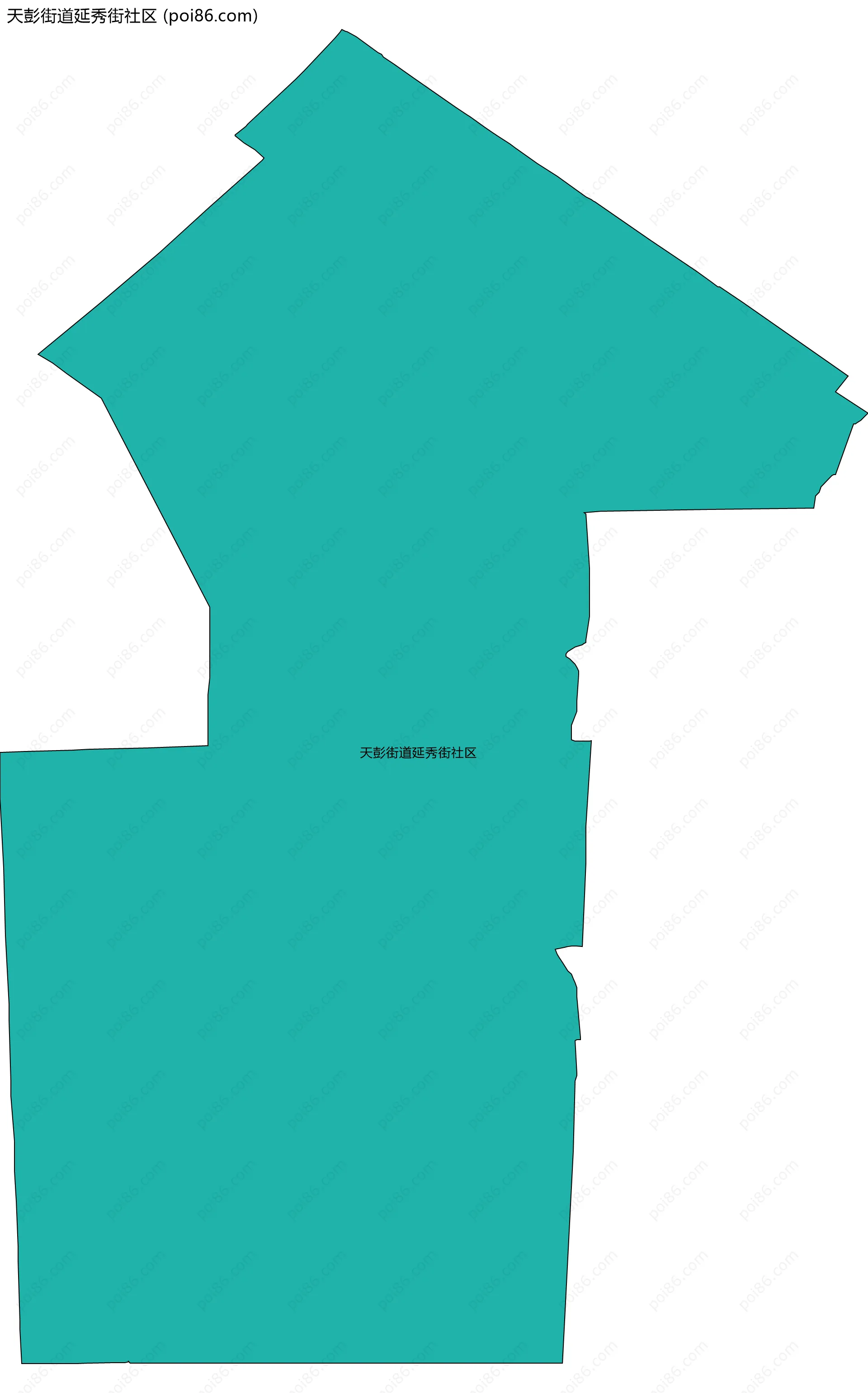 天彭街道延秀街社区边界地图