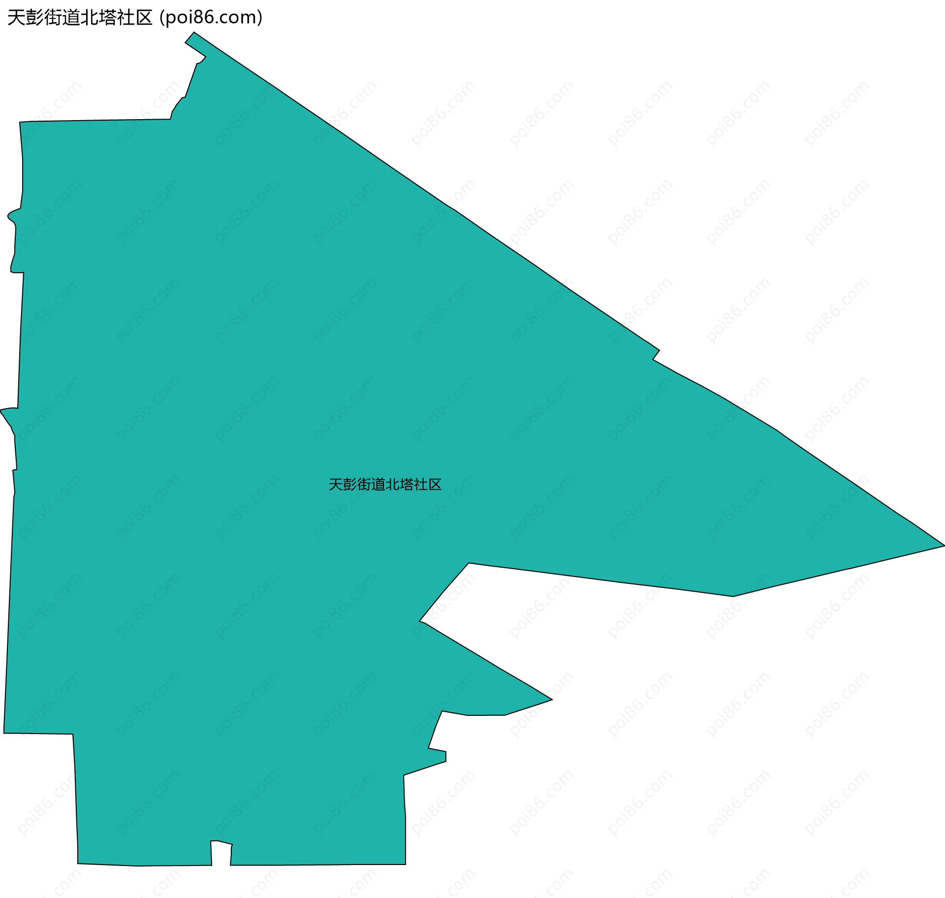 天彭街道北塔社区边界地图