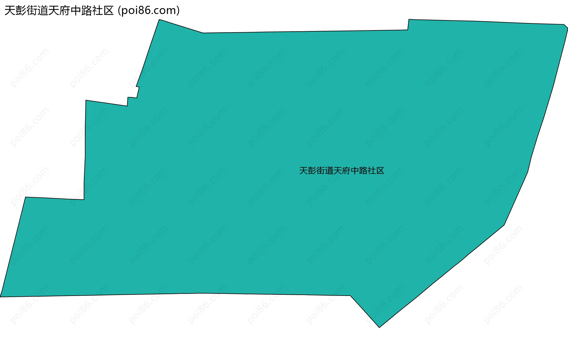 天彭街道天府中路社区边界地图