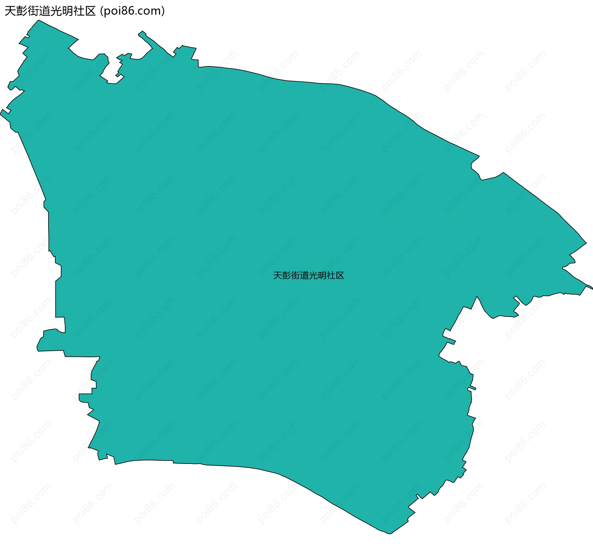 天彭街道光明社区边界地图