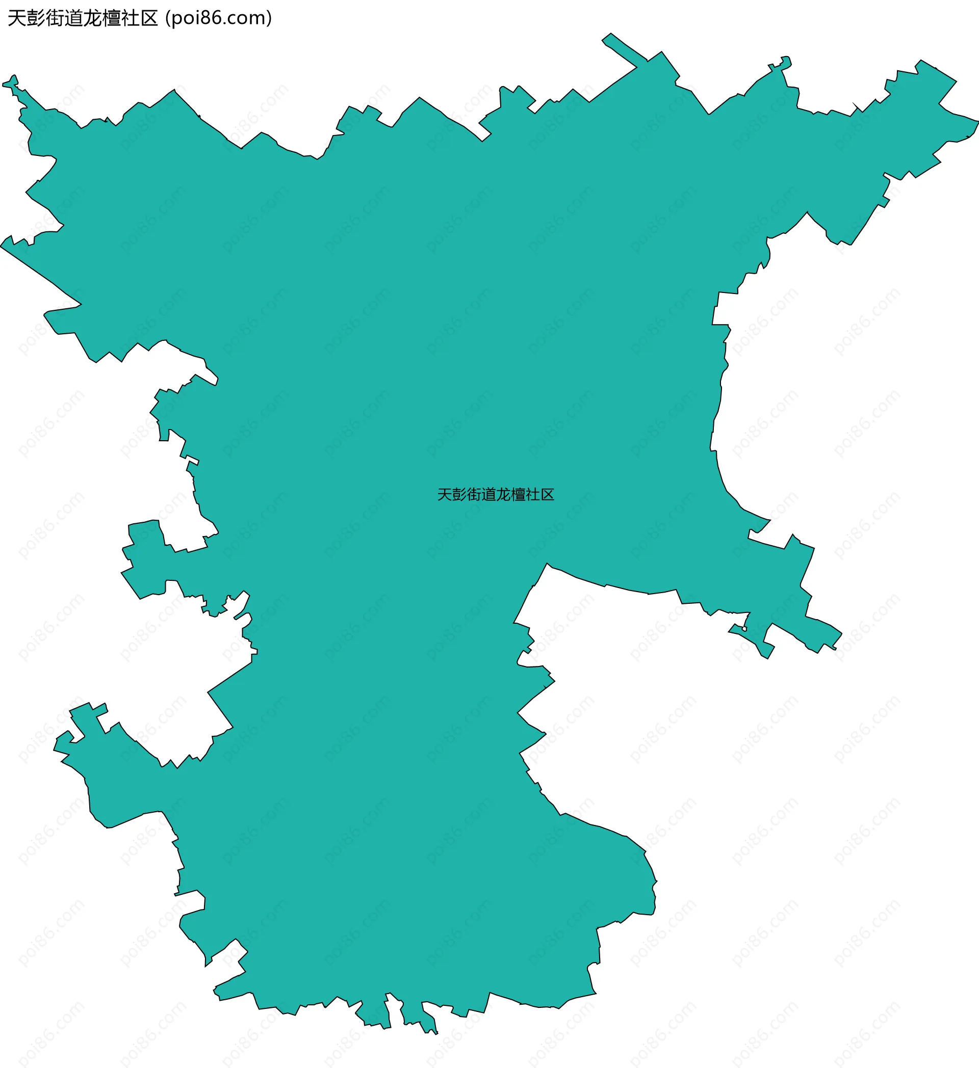 天彭街道龙檀社区边界地图