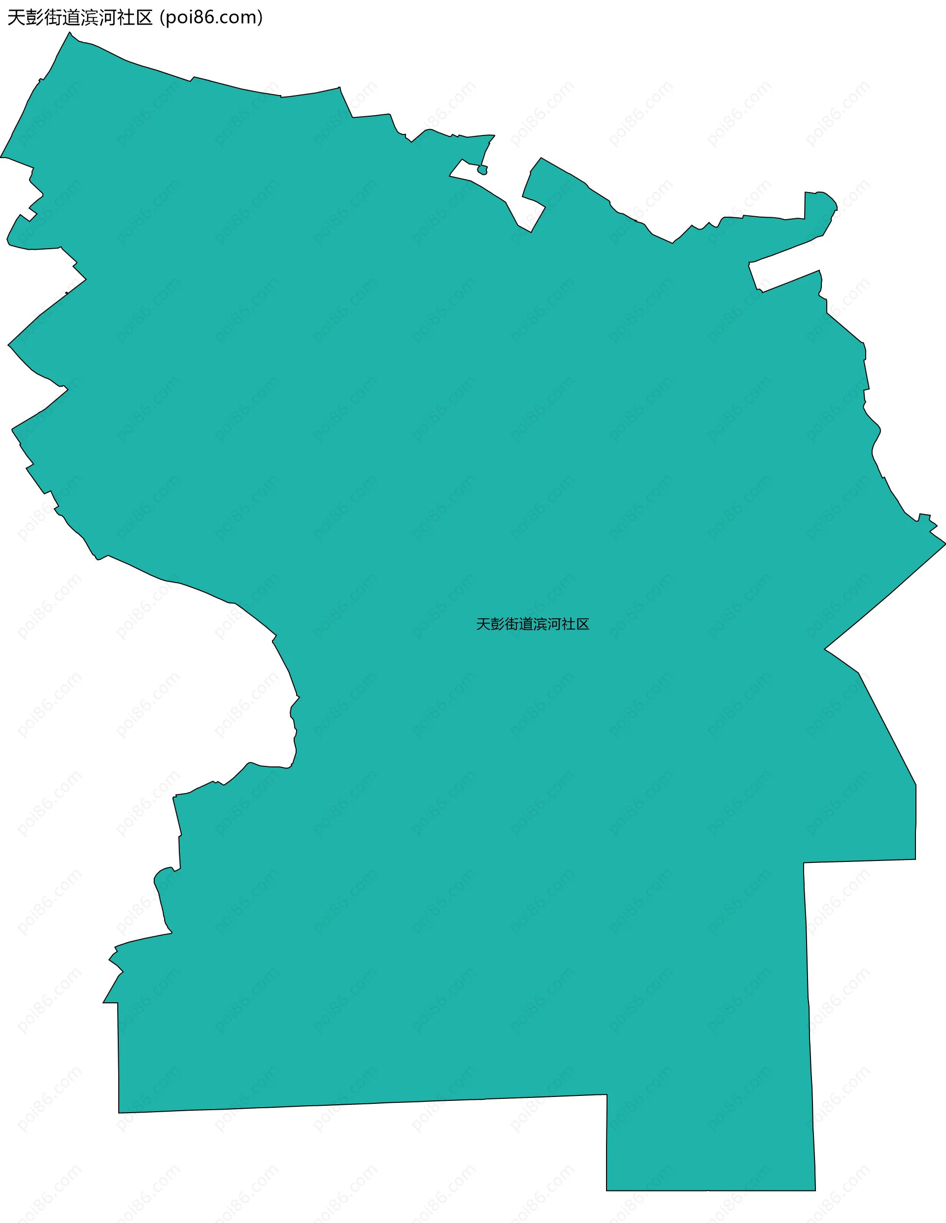 天彭街道滨河社区边界地图
