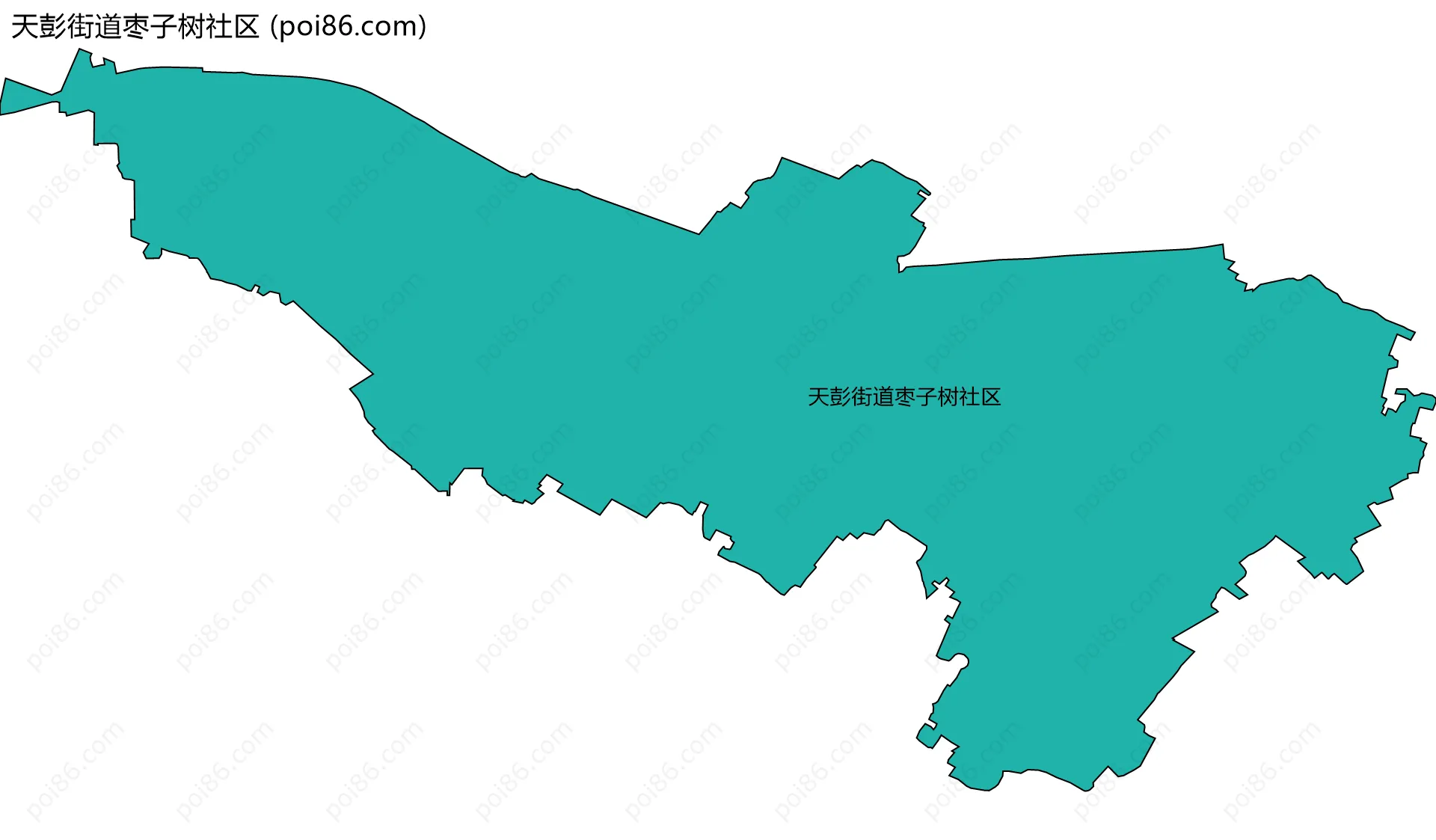 天彭街道枣子树社区边界地图