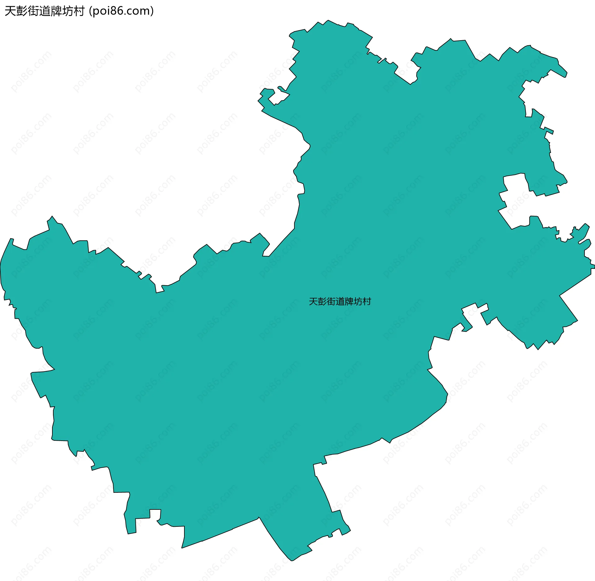 天彭街道牌坊村边界地图