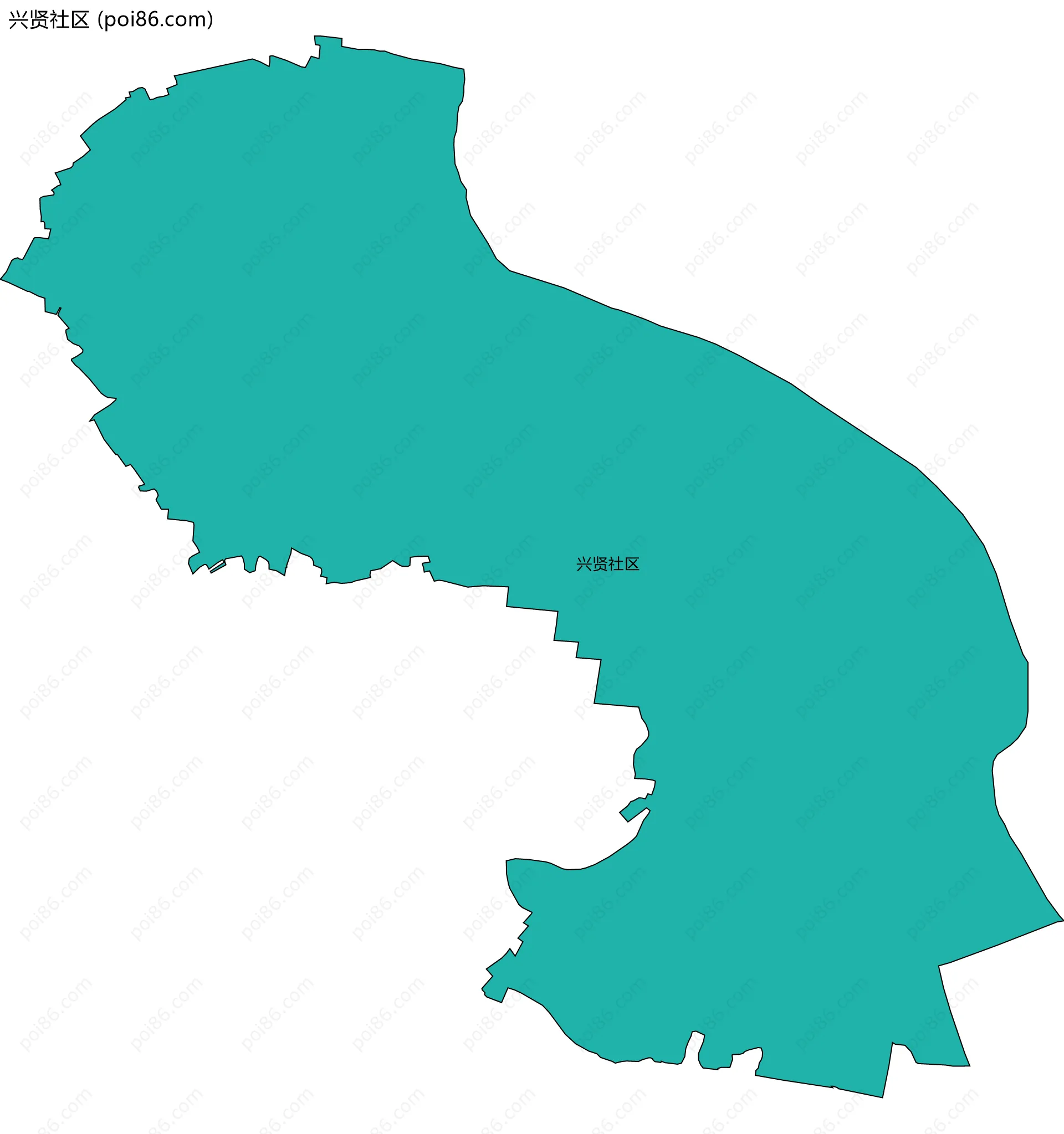 兴贤社区边界地图