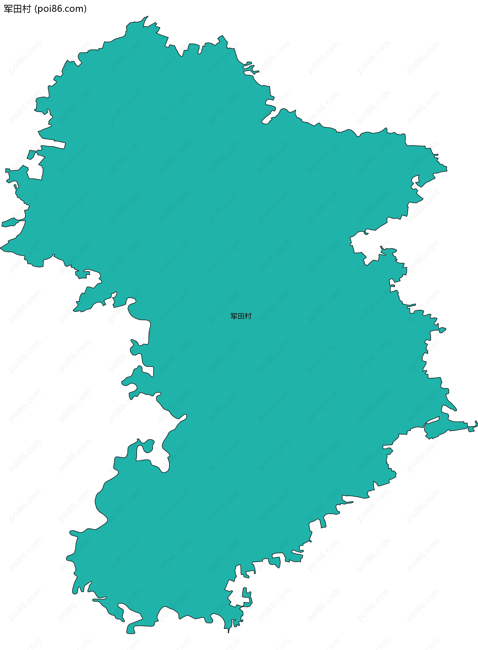 军田村边界地图