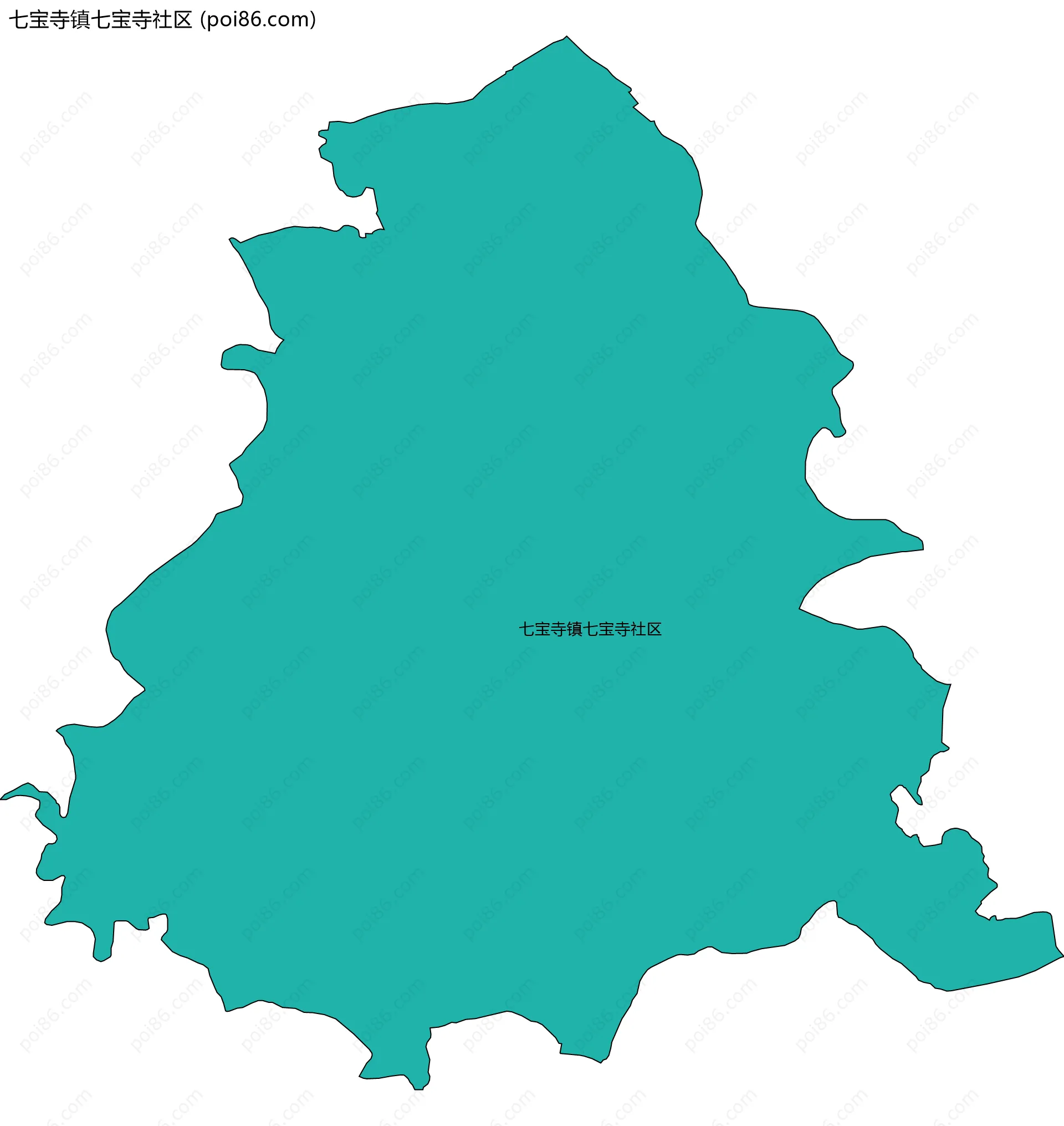 七宝寺镇七宝寺社区边界地图