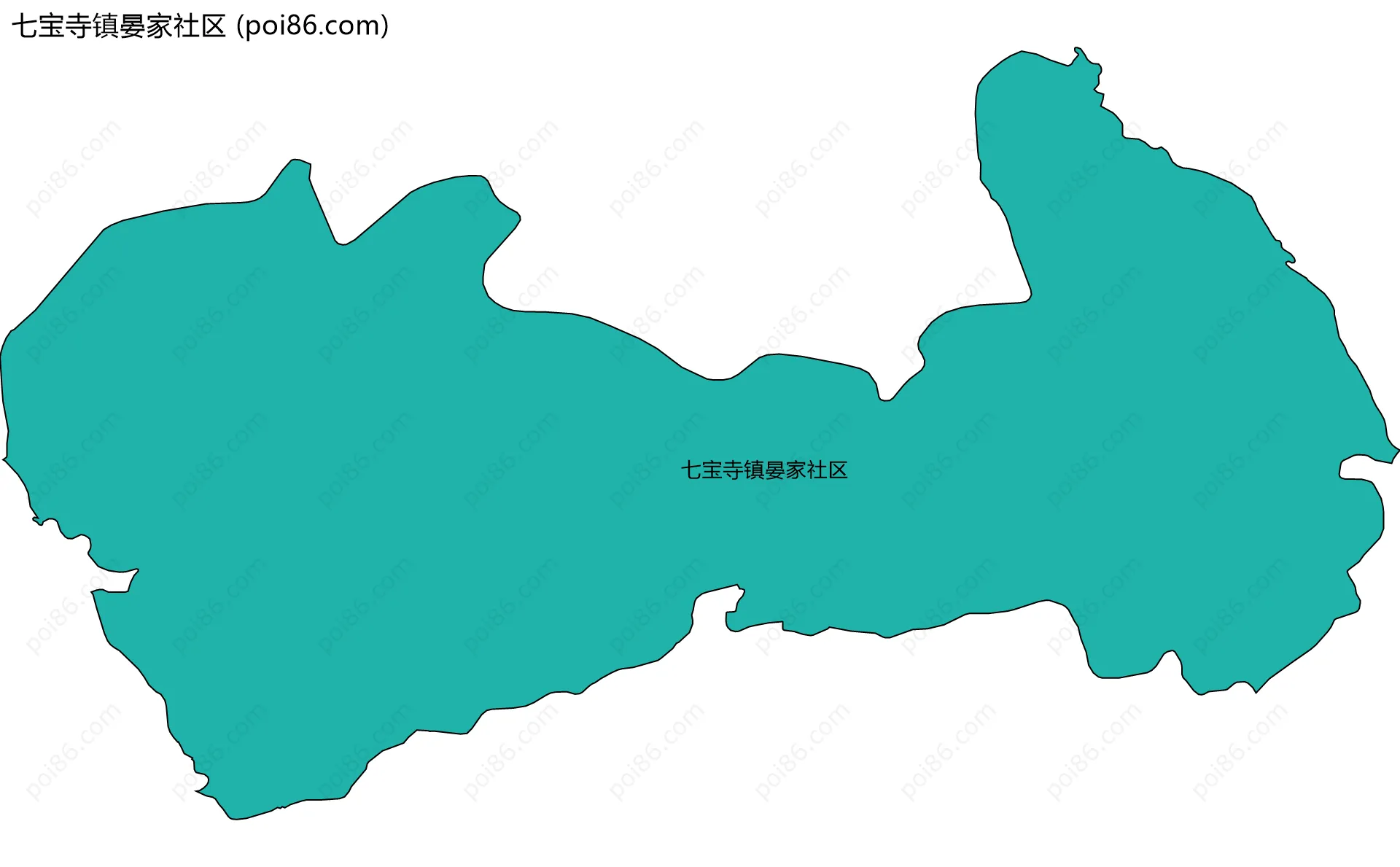 七宝寺镇晏家社区边界地图