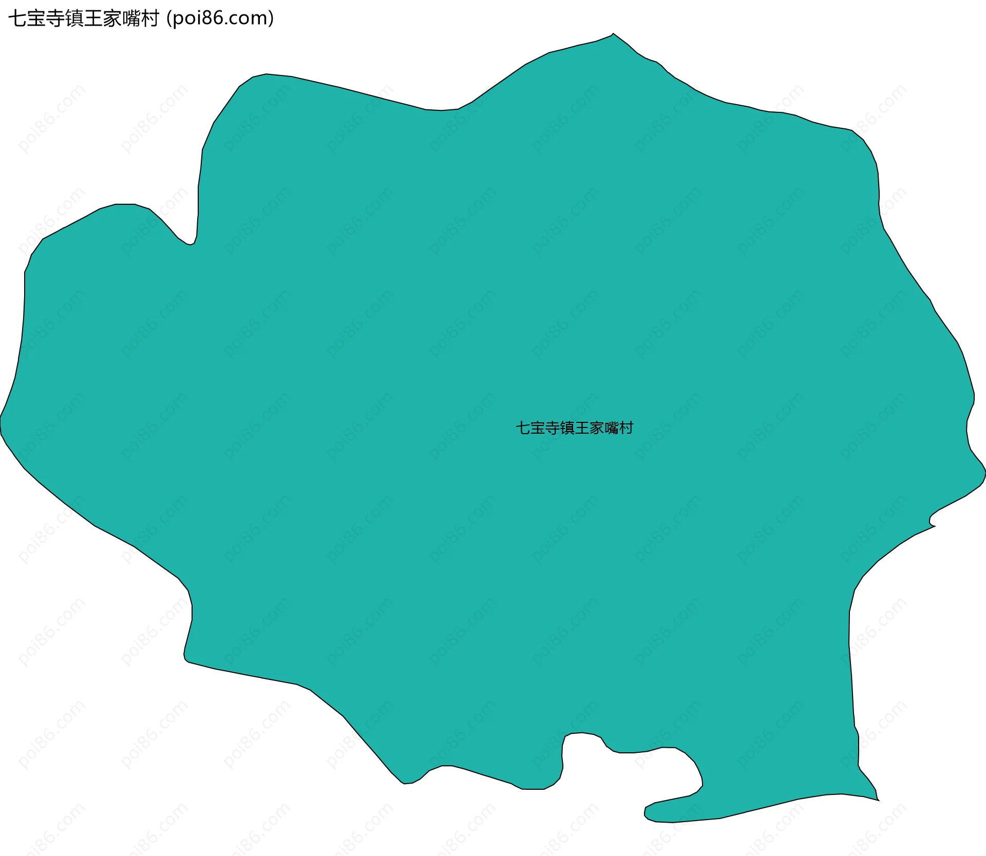 七宝寺镇王家嘴村边界地图