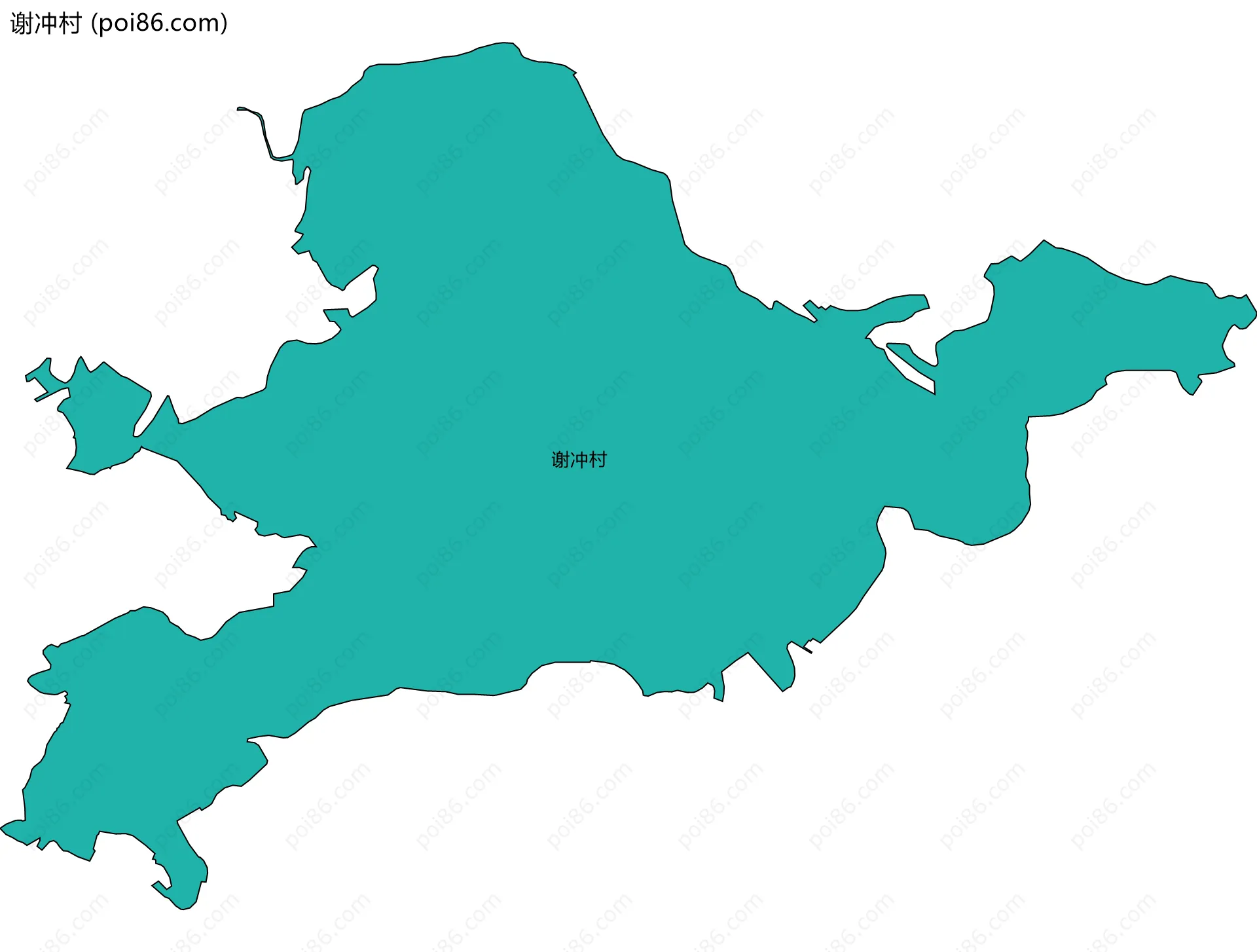 谢冲村边界地图
