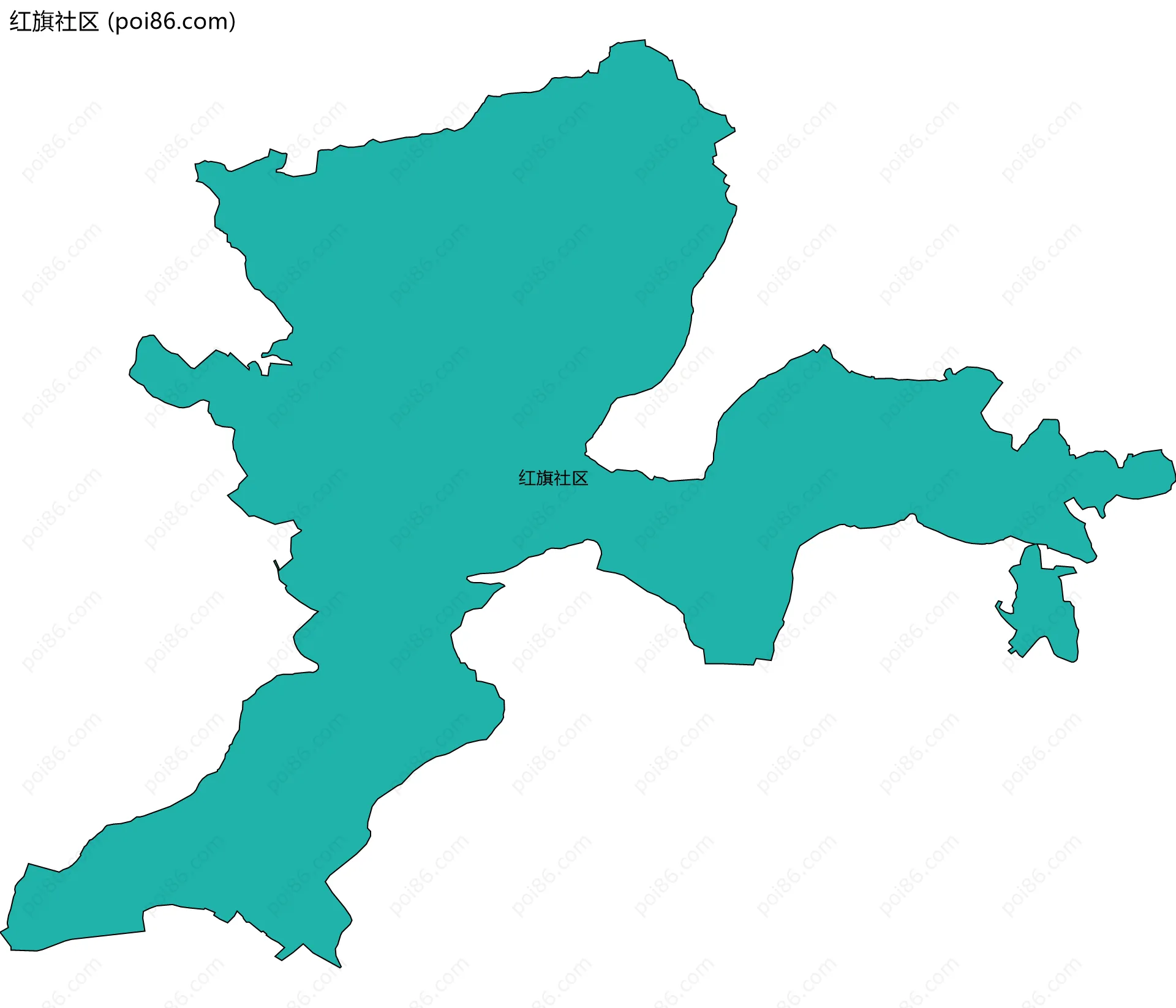 红旗社区边界地图