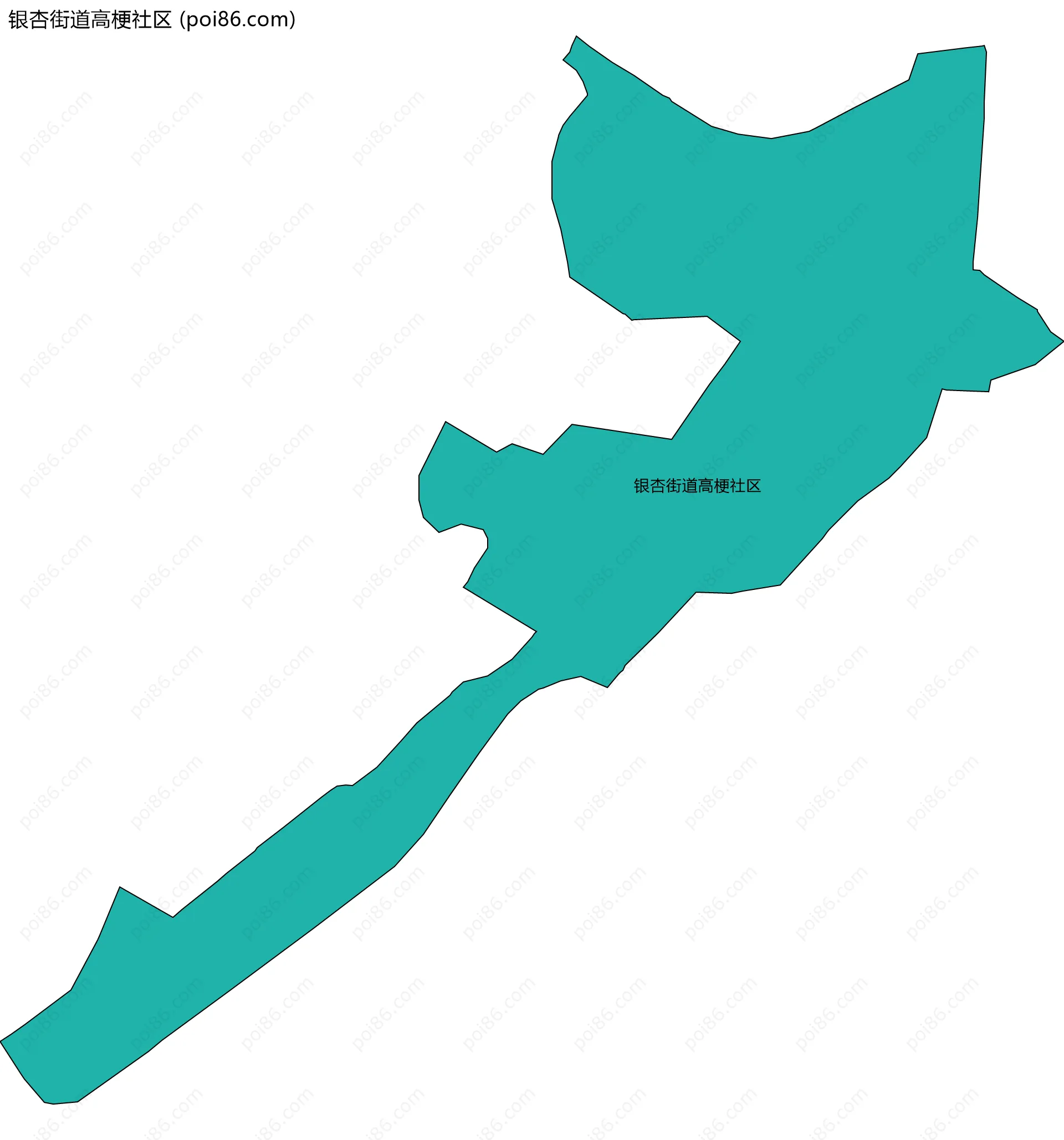 银杏街道高梗社区边界地图