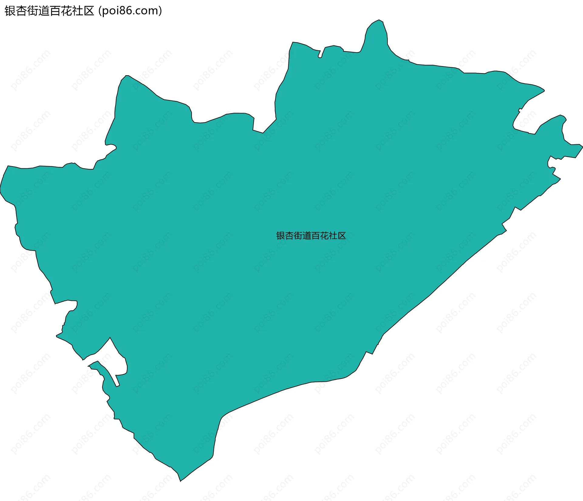 银杏街道百花社区边界地图