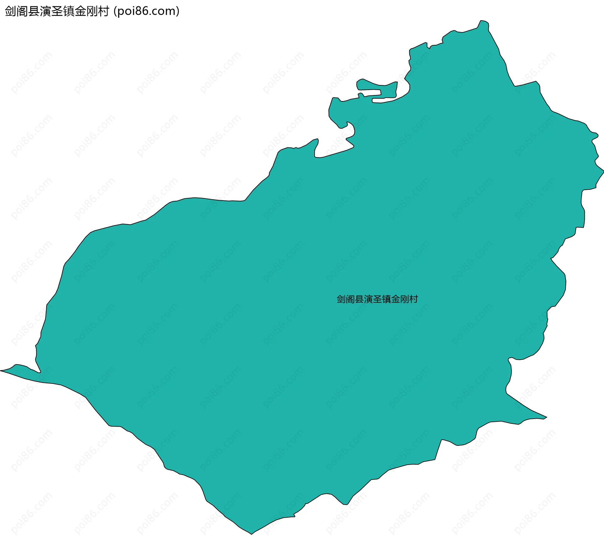 剑阁县演圣镇金刚村边界地图