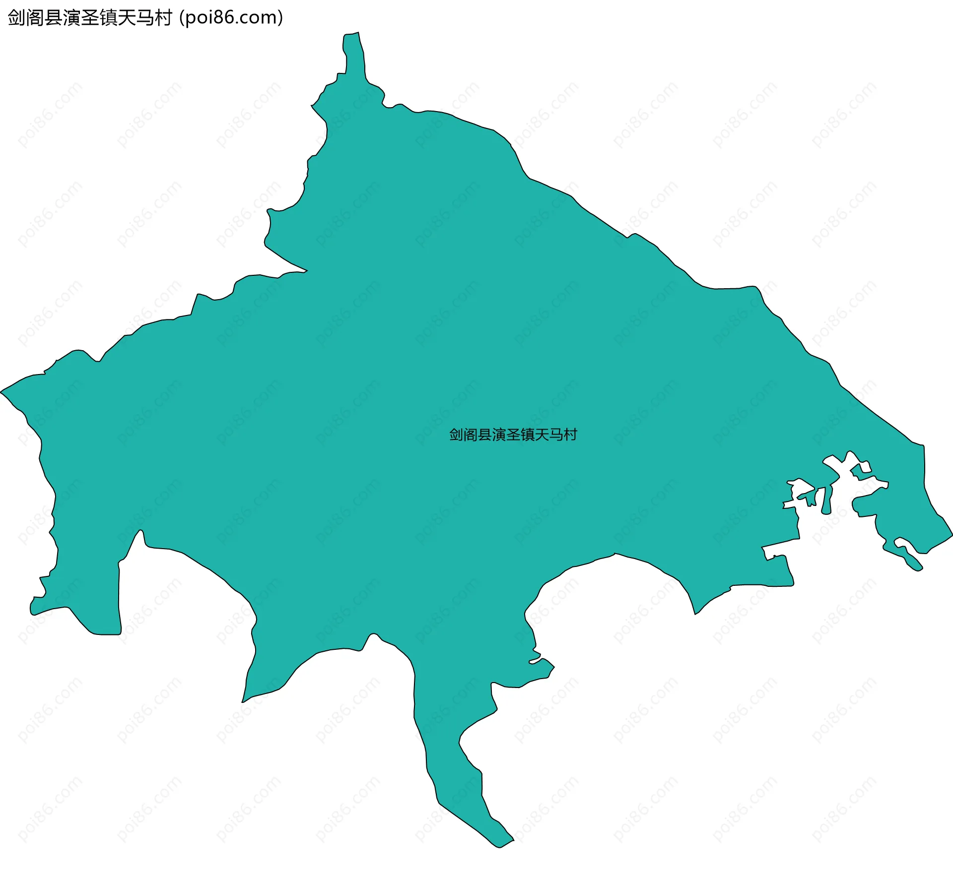 剑阁县演圣镇天马村边界地图