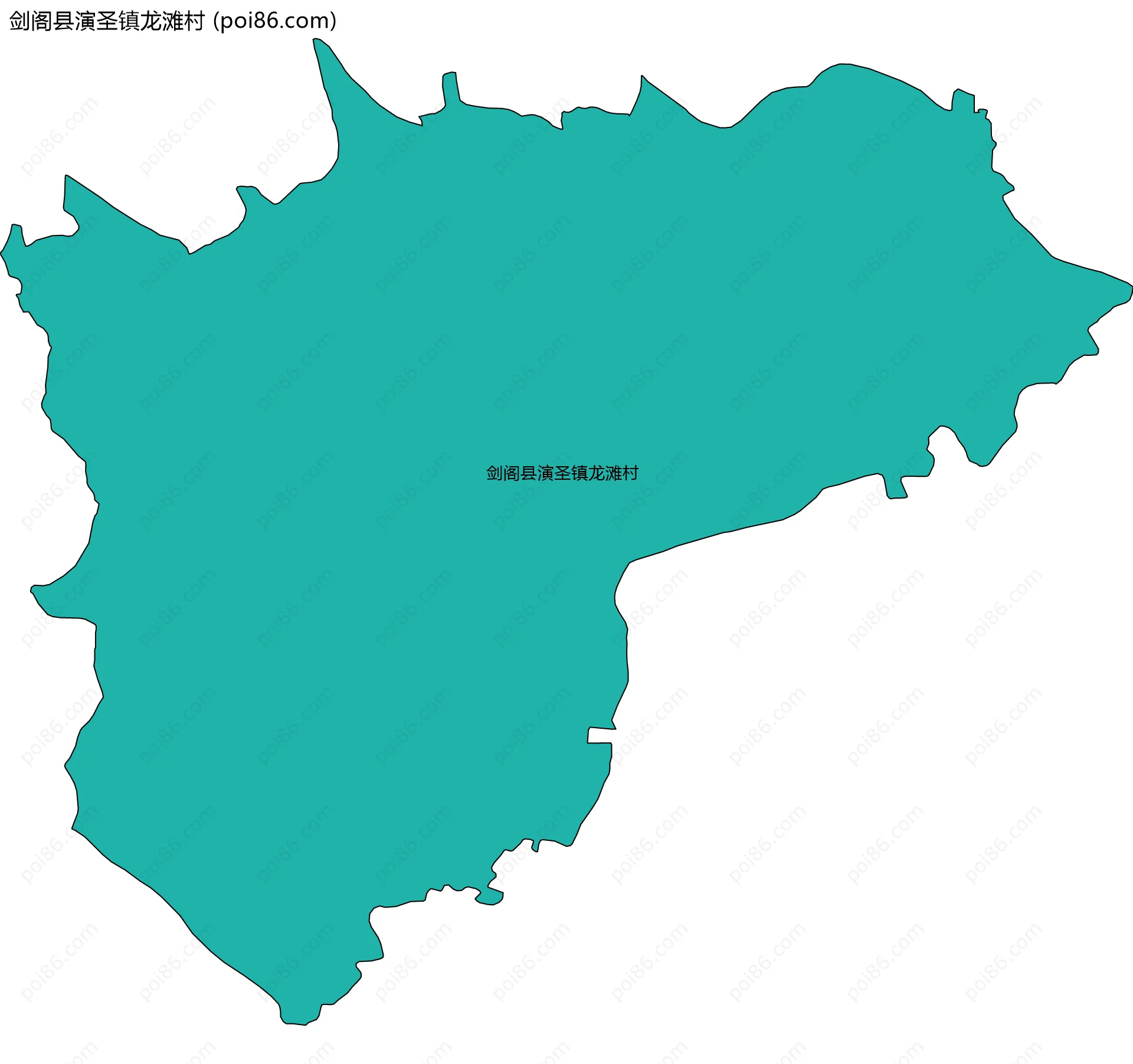 剑阁县演圣镇龙滩村边界地图