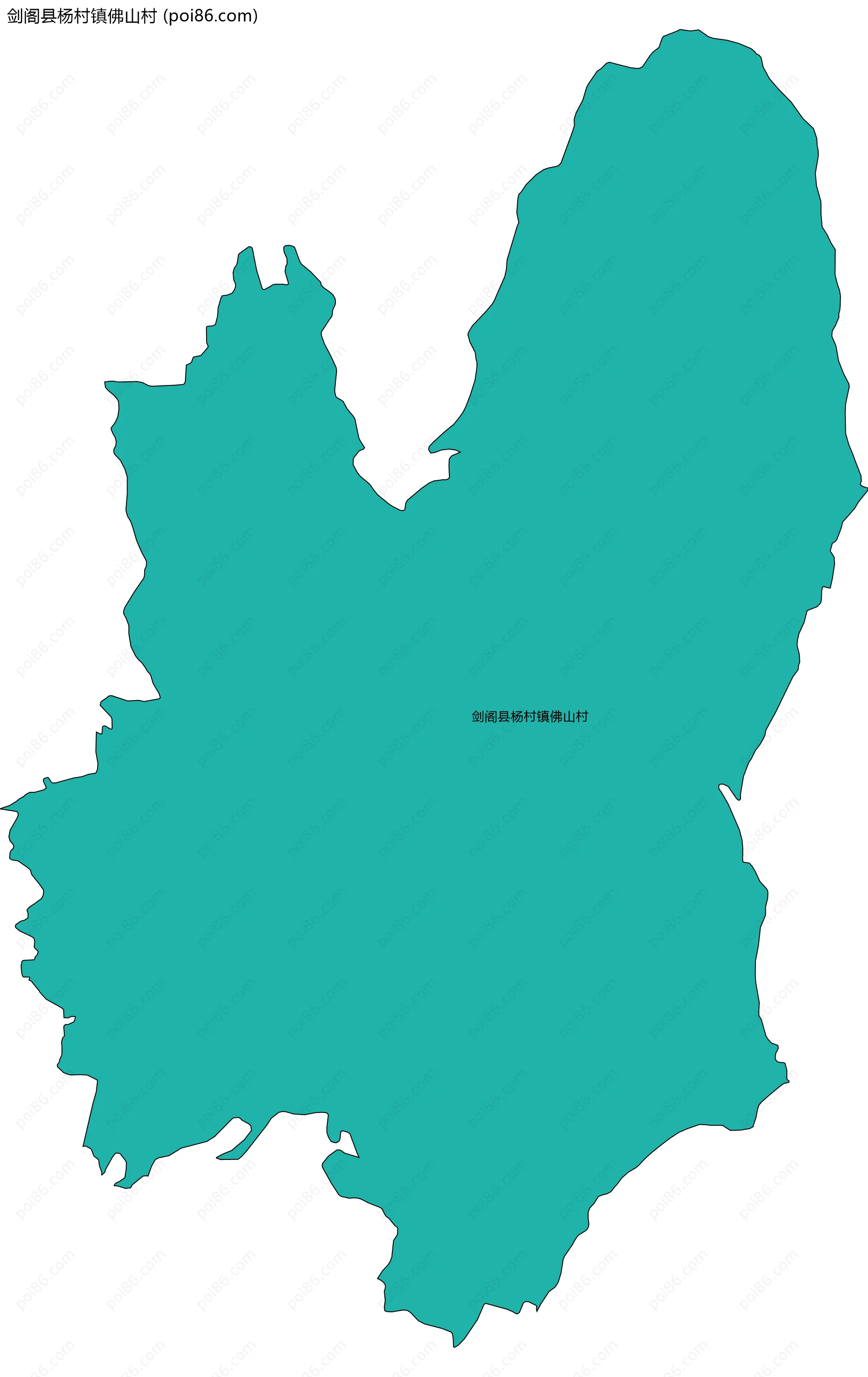 剑阁县杨村镇佛山村边界地图