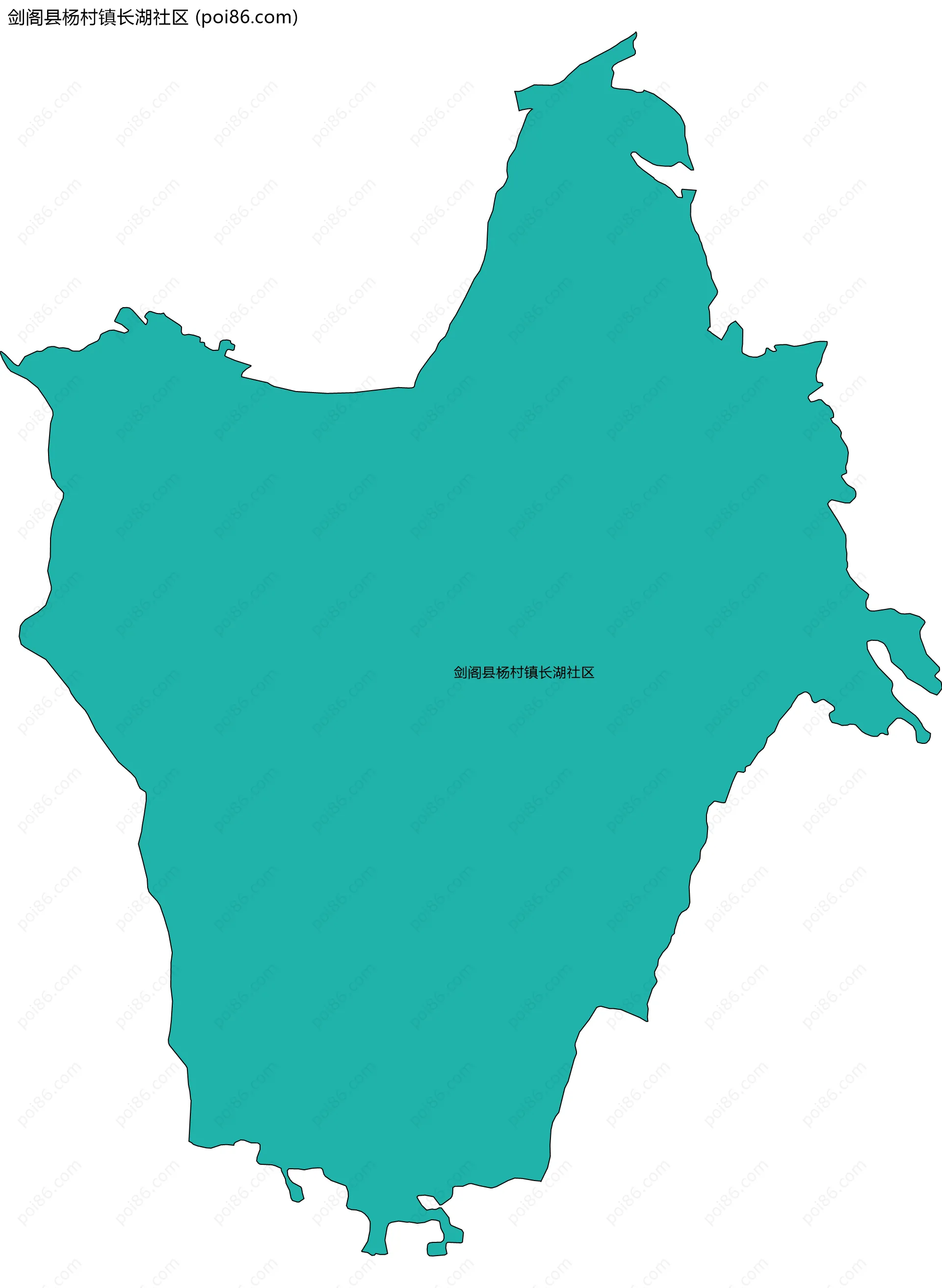 剑阁县杨村镇长湖社区边界地图