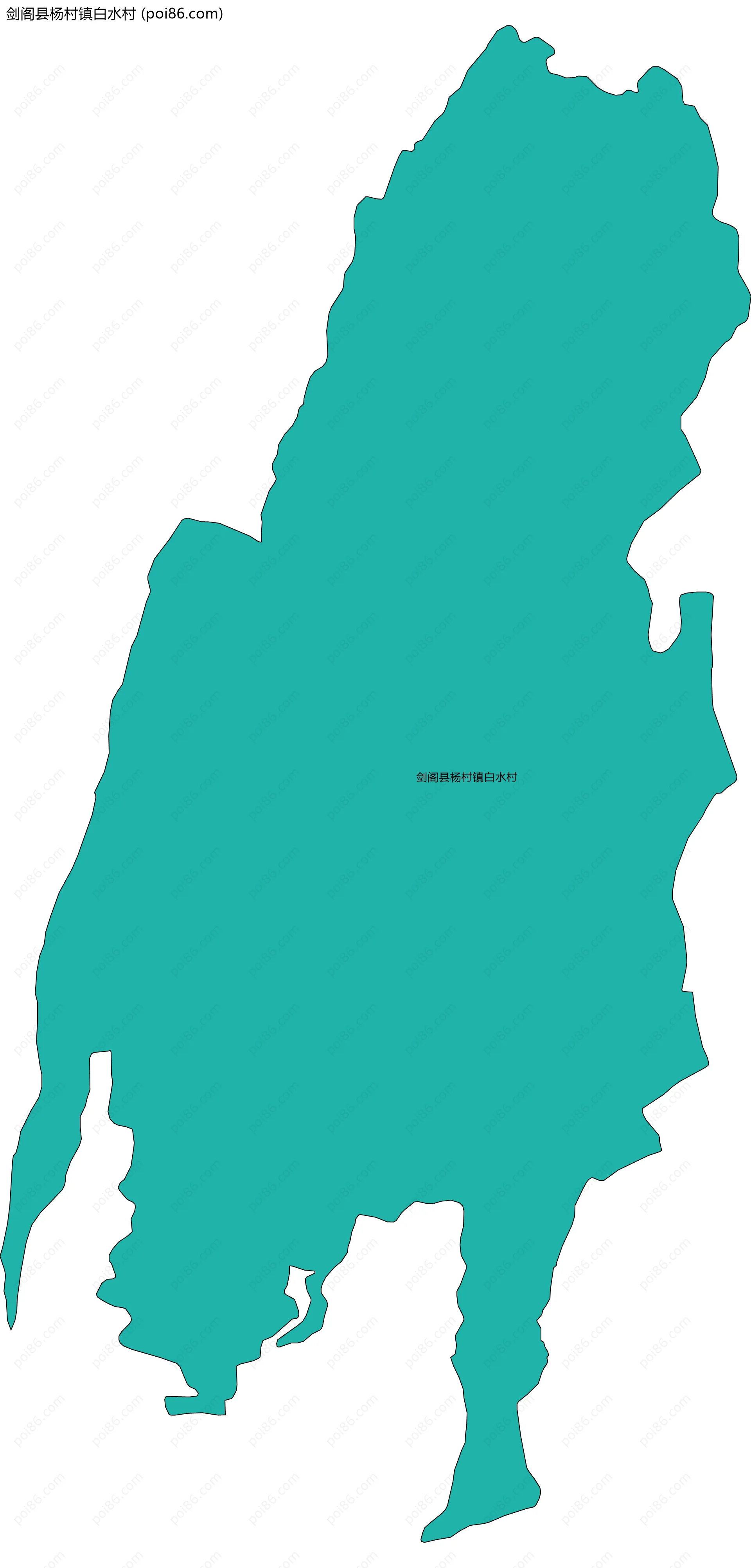 剑阁县杨村镇白水村边界地图