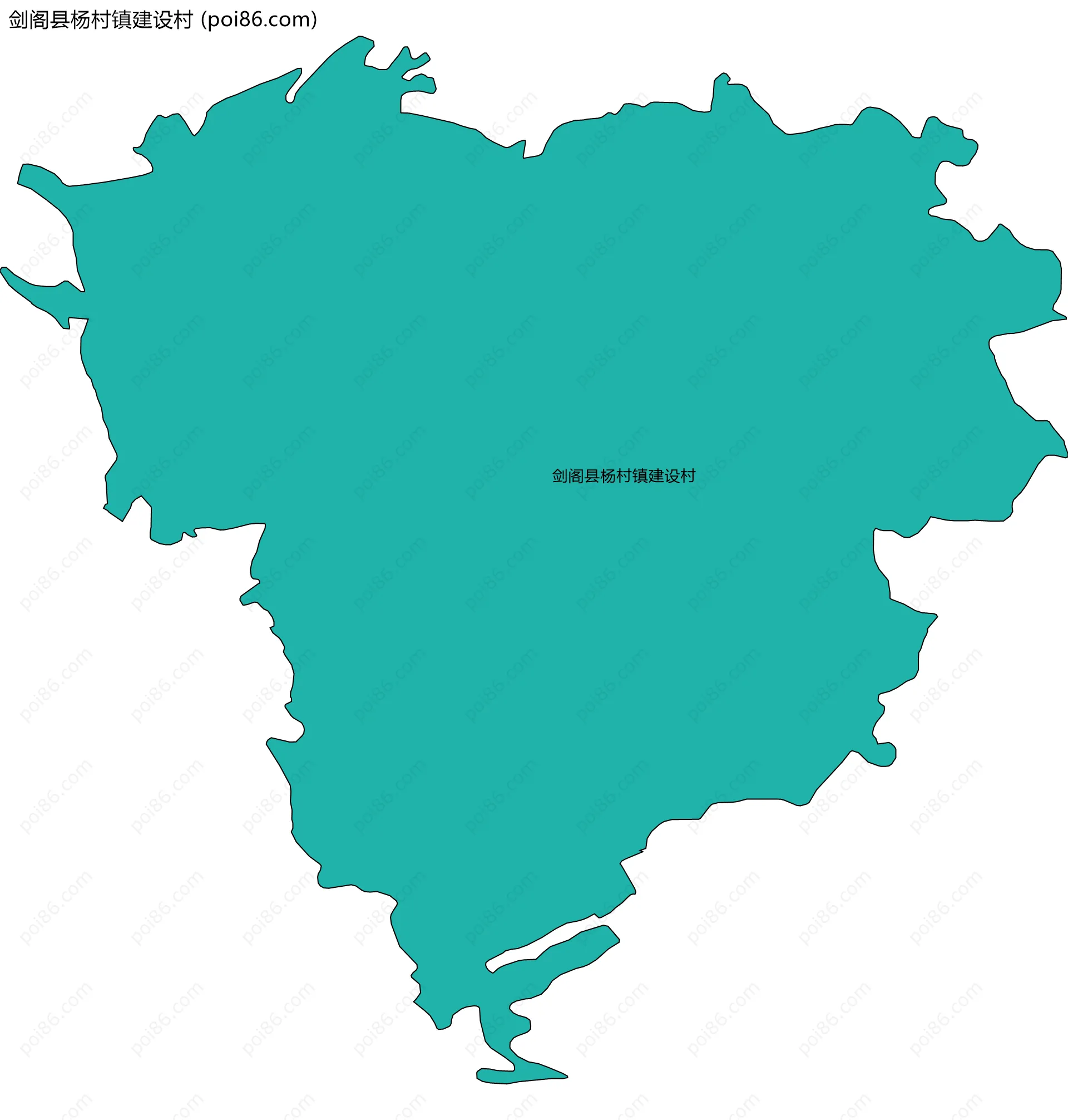 剑阁县杨村镇建设村边界地图