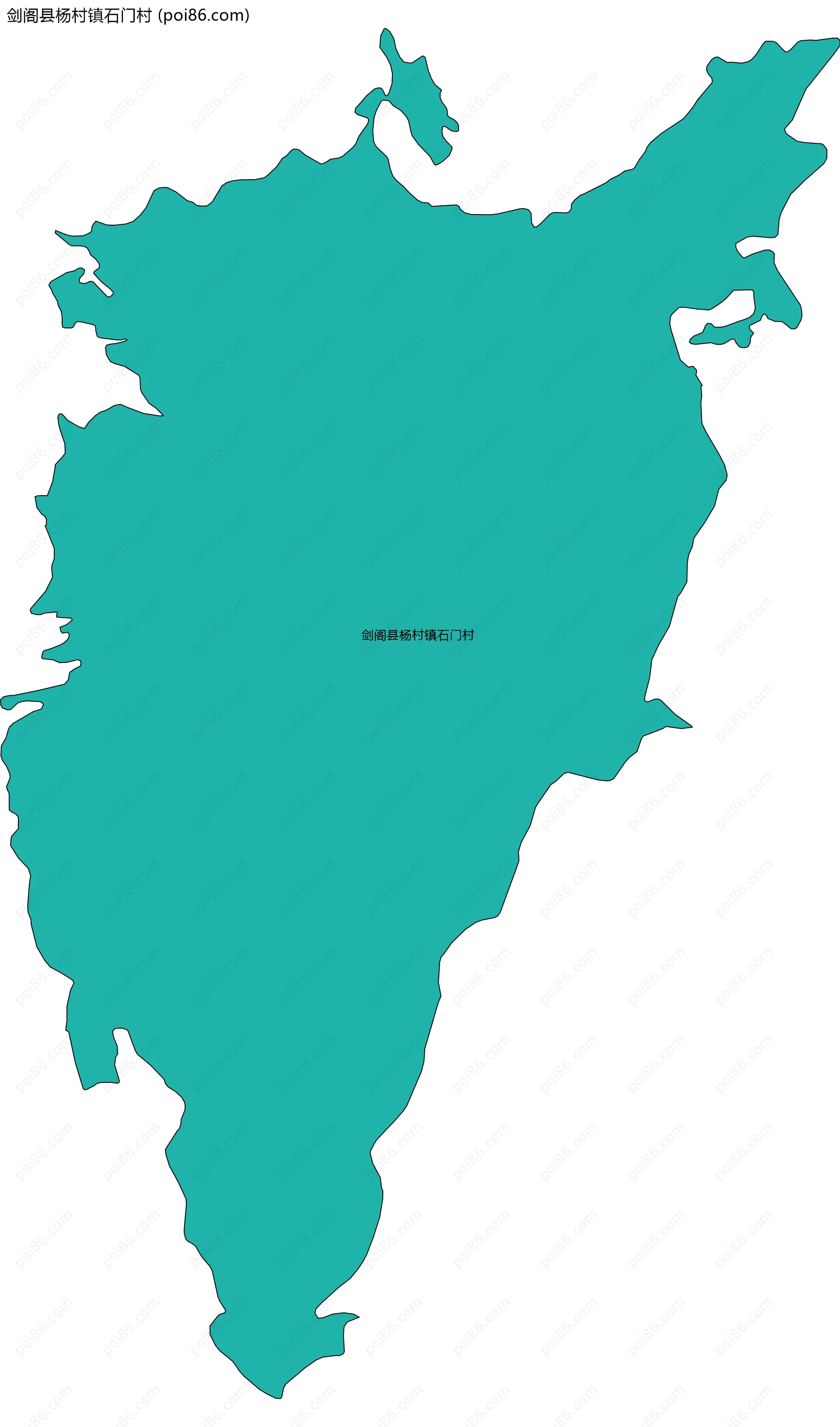 剑阁县杨村镇石门村边界地图